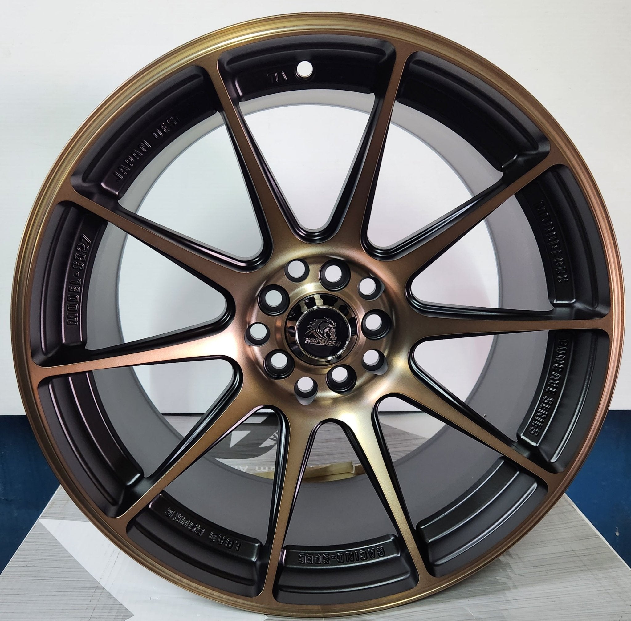 RAPIDAS 1008 17X8.25 5X100 - 5X114.3 MATTE BLACK WITH BRONZE TOP - Gun Hill Tire House (WTW - WHOLESALE TIRES & WHEELS)