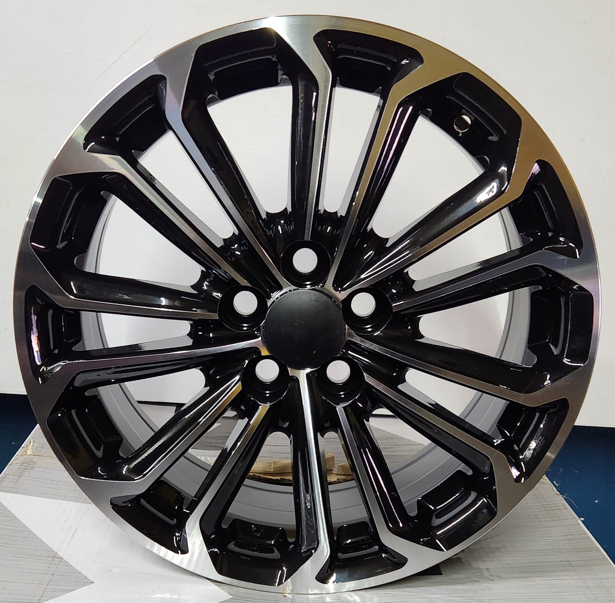 W221 16x6.5 5x100 BLACK MACHINE FACE - Gun Hill Tire House (WTW - WHOLESALE TIRES & WHEELS)