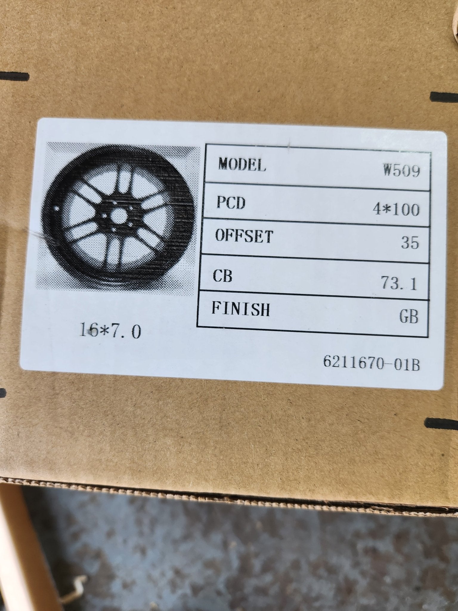 W509 XH621 16X7.0 4X100 GLOSS BLACK - Gun Hill Tire House (WTW - WHOLESALE TIRES & WHEELS)