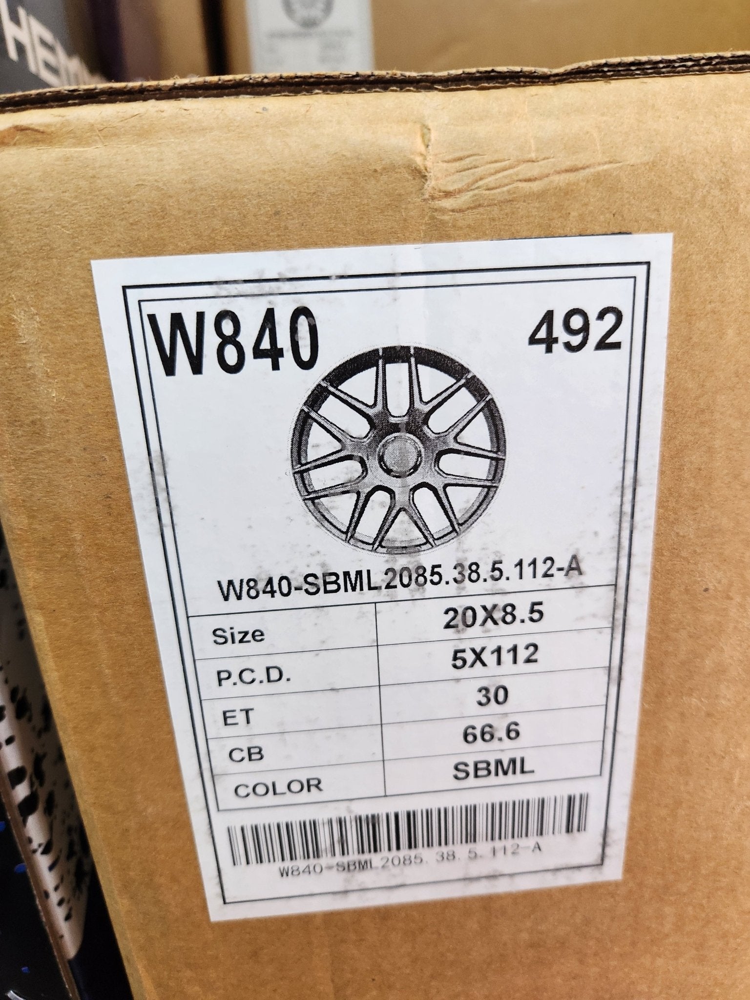 W840 WHEELS 20X8.5 5X112 SATIN BLACK MACHINED LIP - Gun Hill Tire House (WTW - WHOLESALE TIRES & WHEELS)