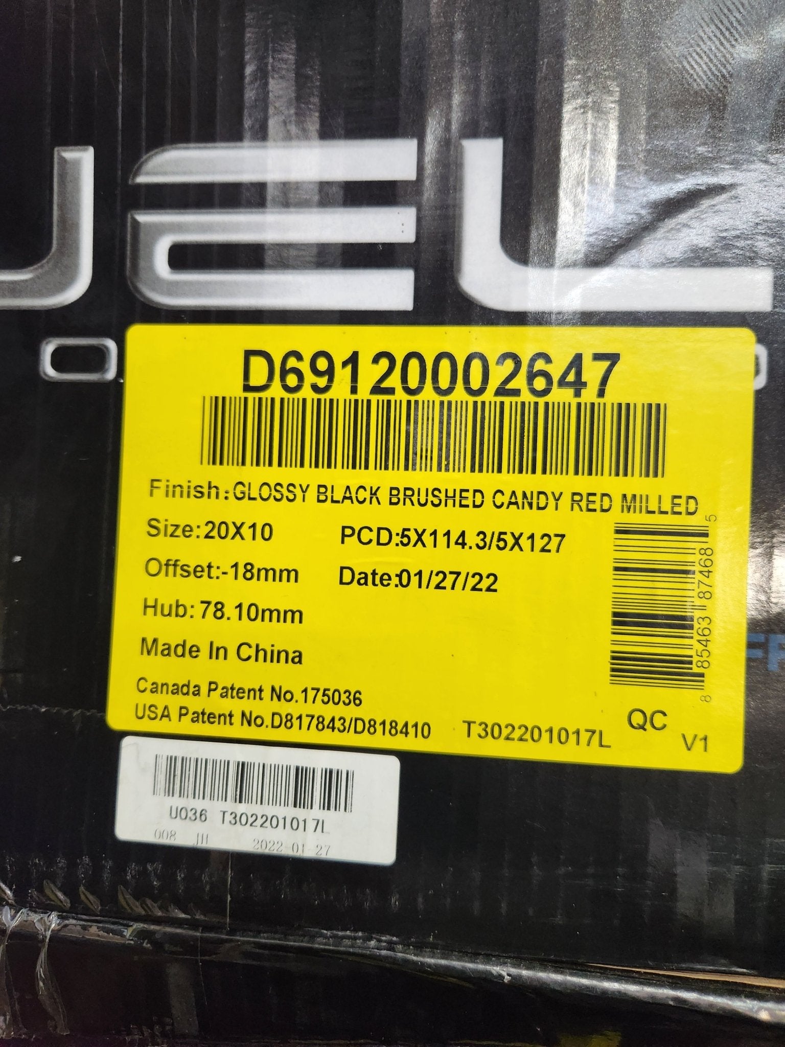 FUEL 691 20X10 5X114.3 5X127 GLOSS BLACK BRUSHED CANDY RED MILLED - Gun Hill Tire House (WTW - WHOLESALE TIRES & WHEELS)