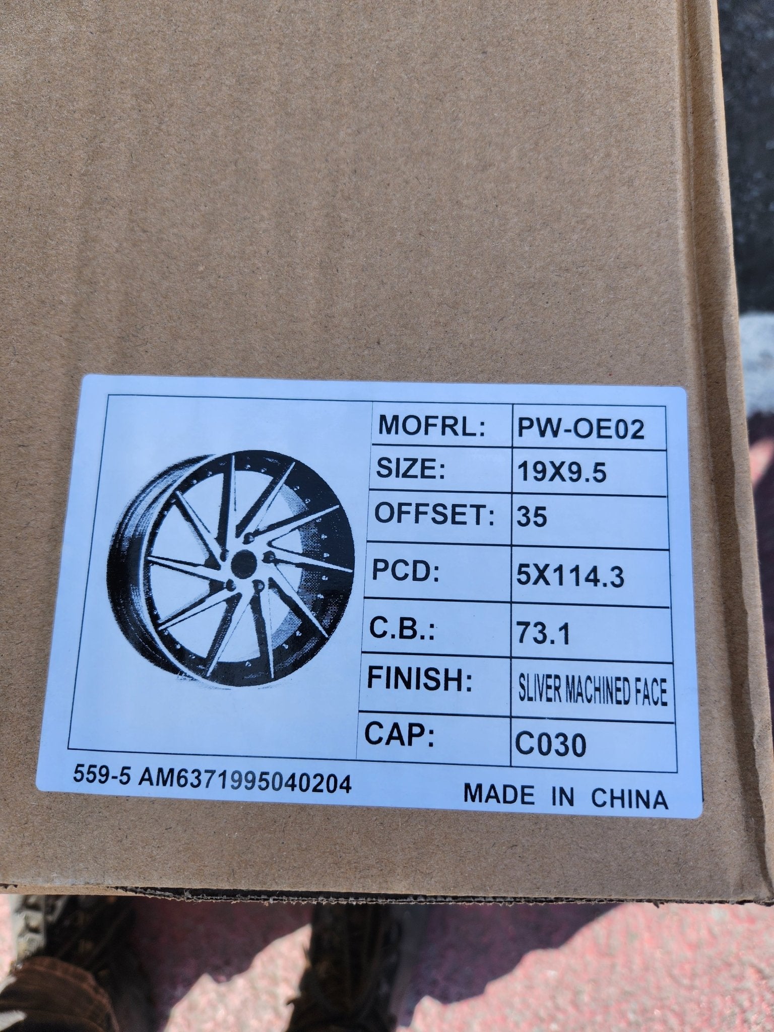 VOSSEN STYLE - PW OE02 19x9.5 5x4.5 SILVER MACHINED FACE - Gun Hill Tire House (WTW - WHOLESALE TIRES & WHEELS)