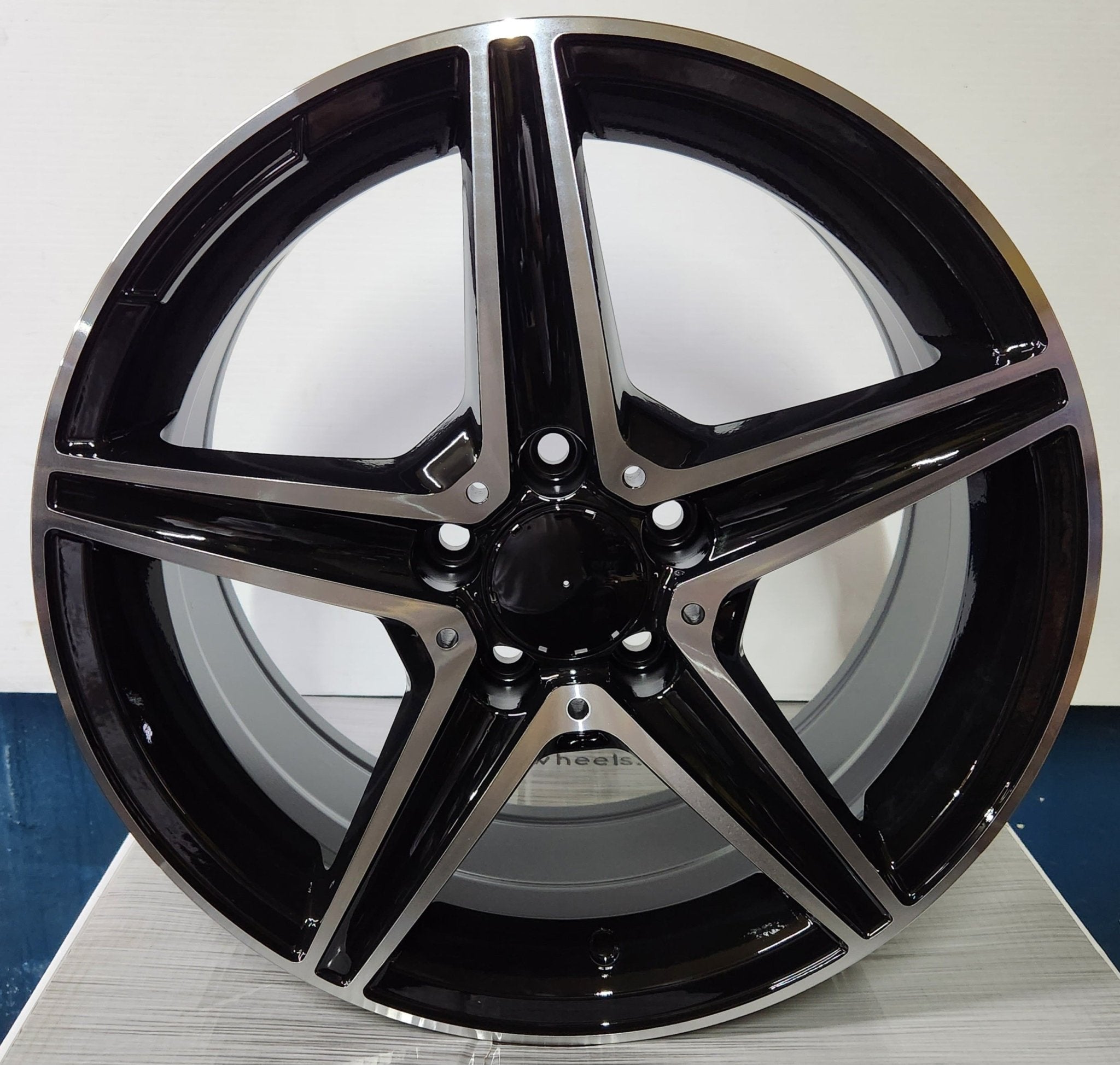 OE 5376 17X7.5 5X112 PIANO BLACK MACHINED FACE - Gun Hill Tire House (WTW - WHOLESALE TIRES & WHEELS)