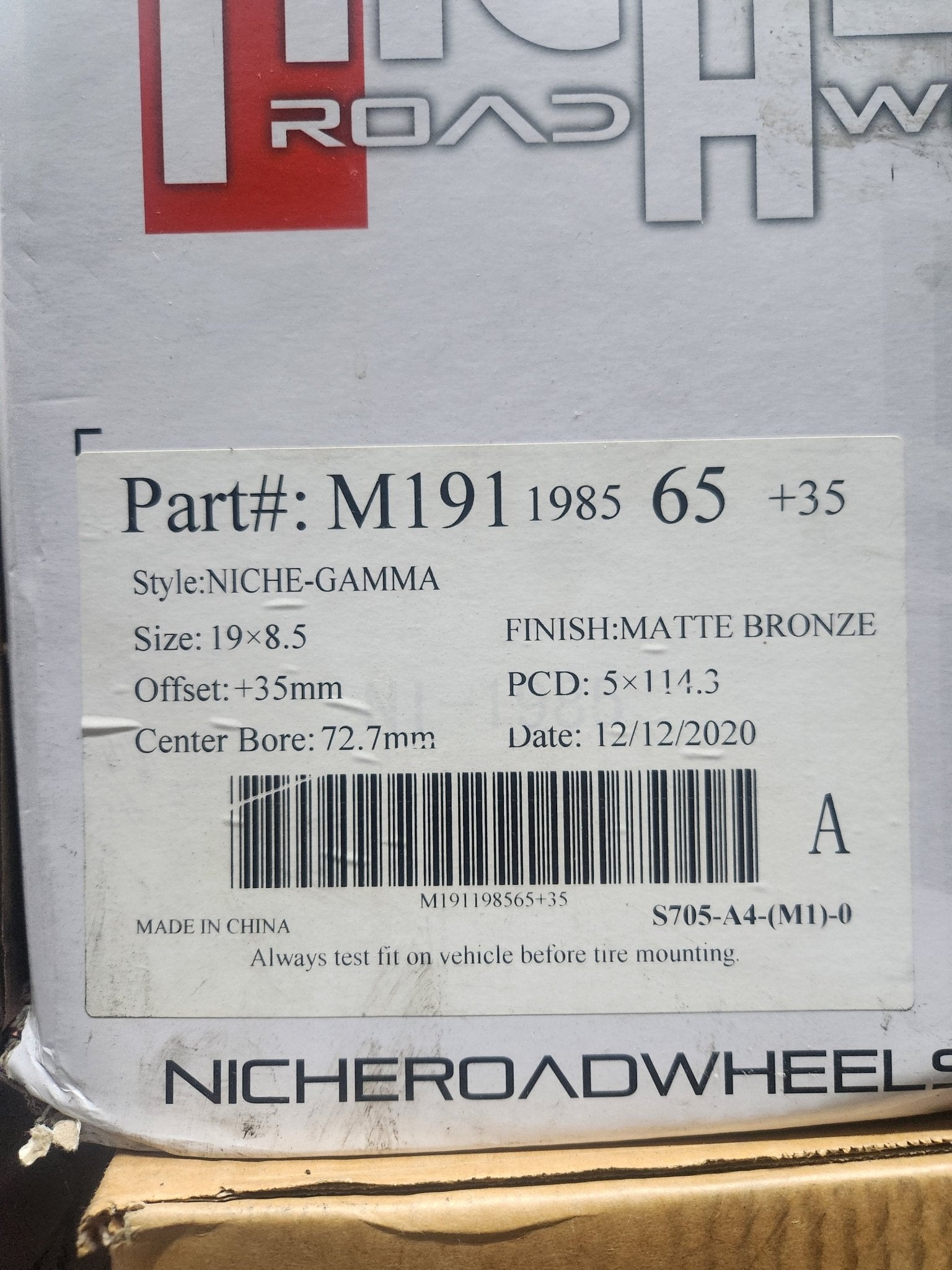 NICHE M191 19X8.5 5X114.5 MATTE BRONZE - Gun Hill Tire House (WTW - WHOLESALE TIRES & WHEELS)
