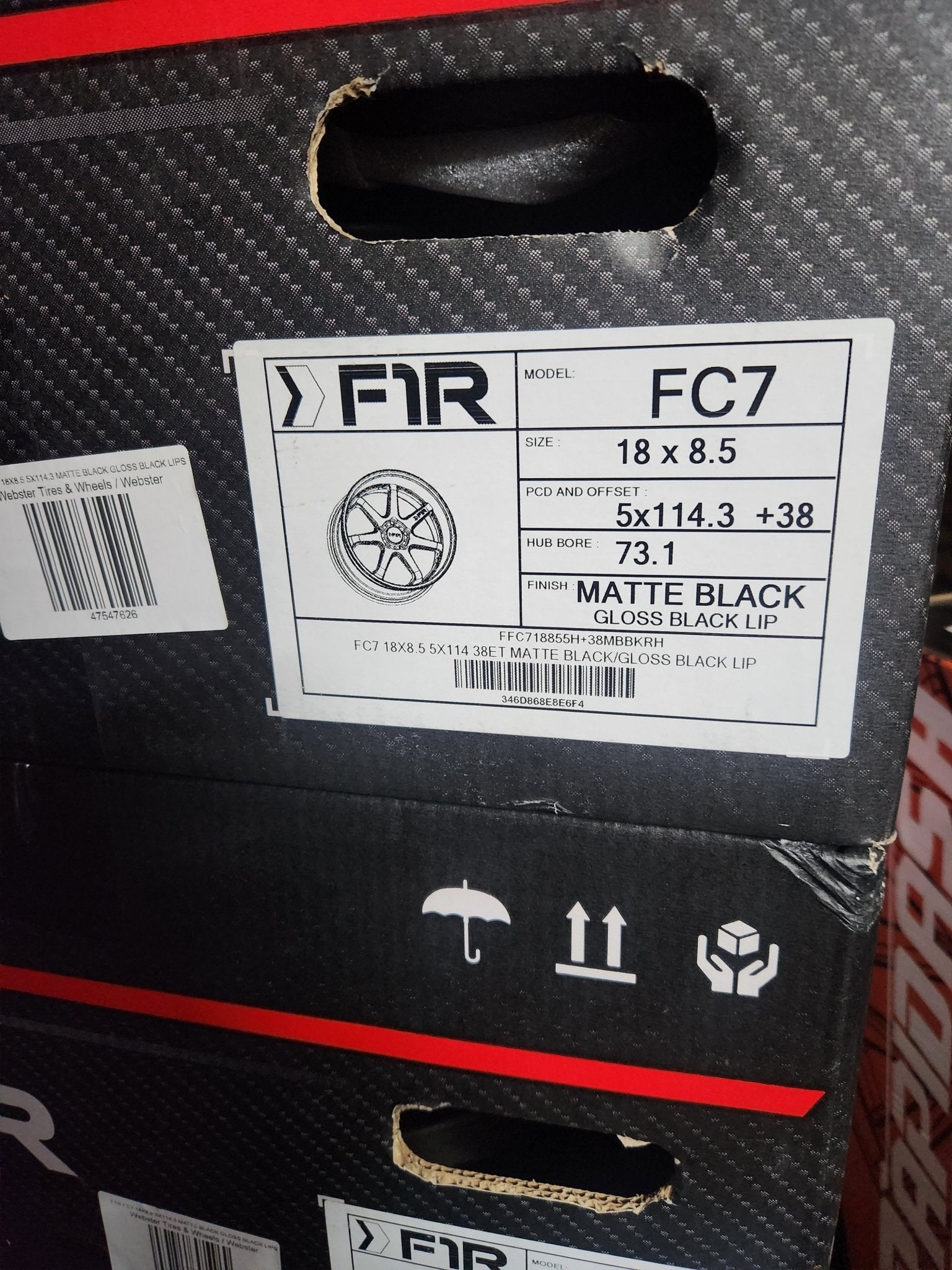 F1R FC7 18X8.5 5X114.3 MATTE BLACK GLOSS BLACK LIPS - Gun Hill Tire House (WTW - WHOLESALE TIRES & WHEELS)