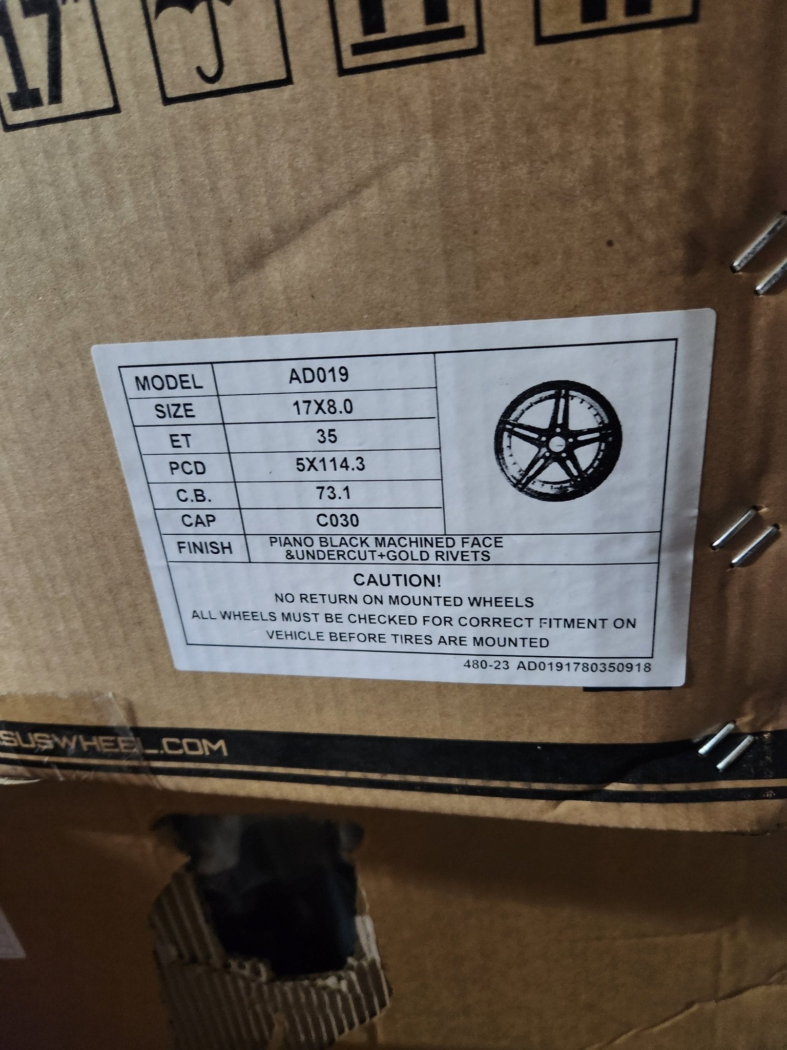 PEGASUS AD19 17X8.0 5X114.3 GLOSS BLACK MACHINED FACE WITH UNDER CUT GOLD RIVETS - Gun Hill Tire House (WTW - WHOLESALE TIRES & WHEELS)