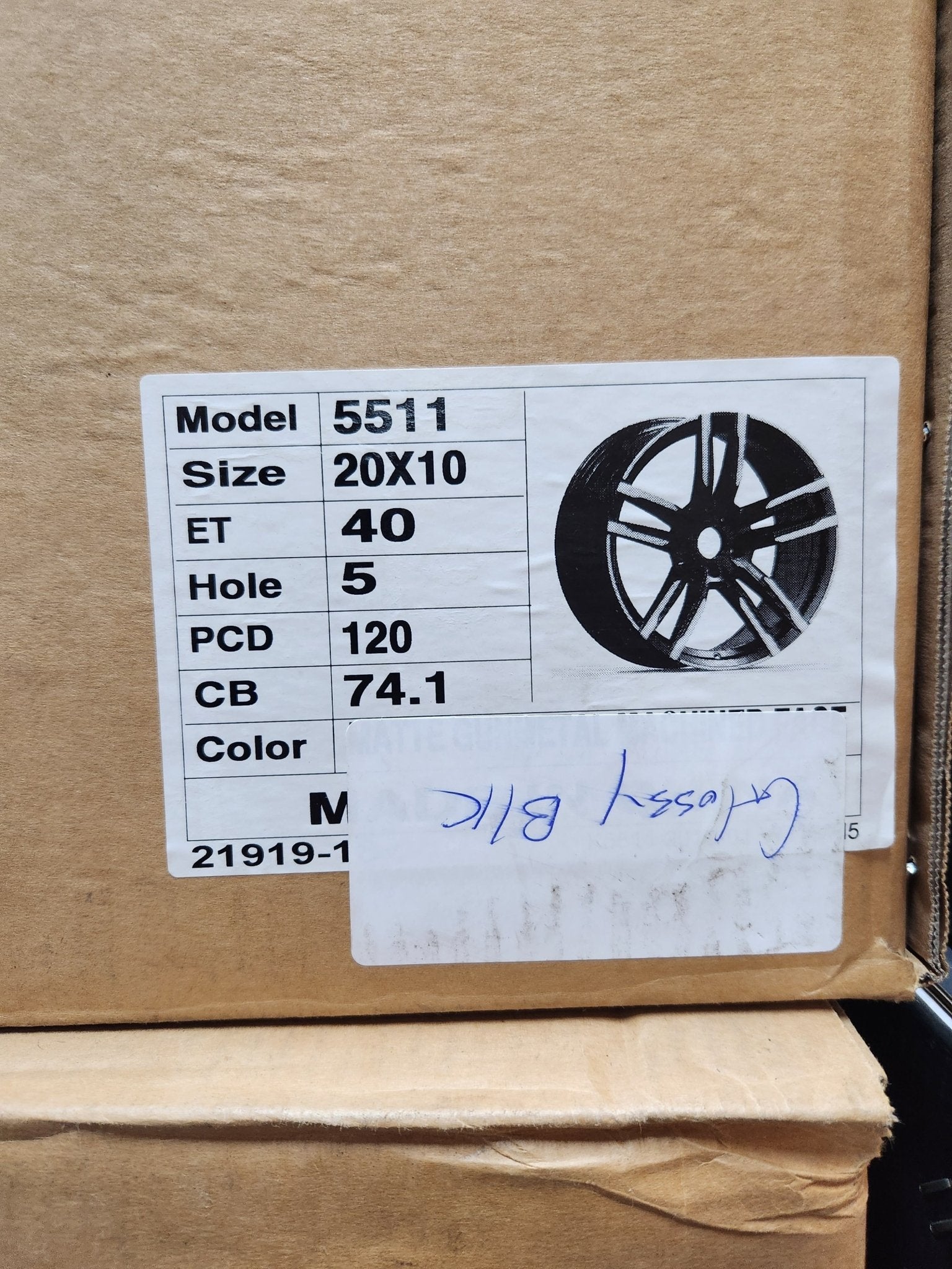 OE - 5511 WHEELS 20X10 5X120 GLOSS BLACK - Gun Hill Tire House (WTW - WHOLESALE TIRES & WHEELS)