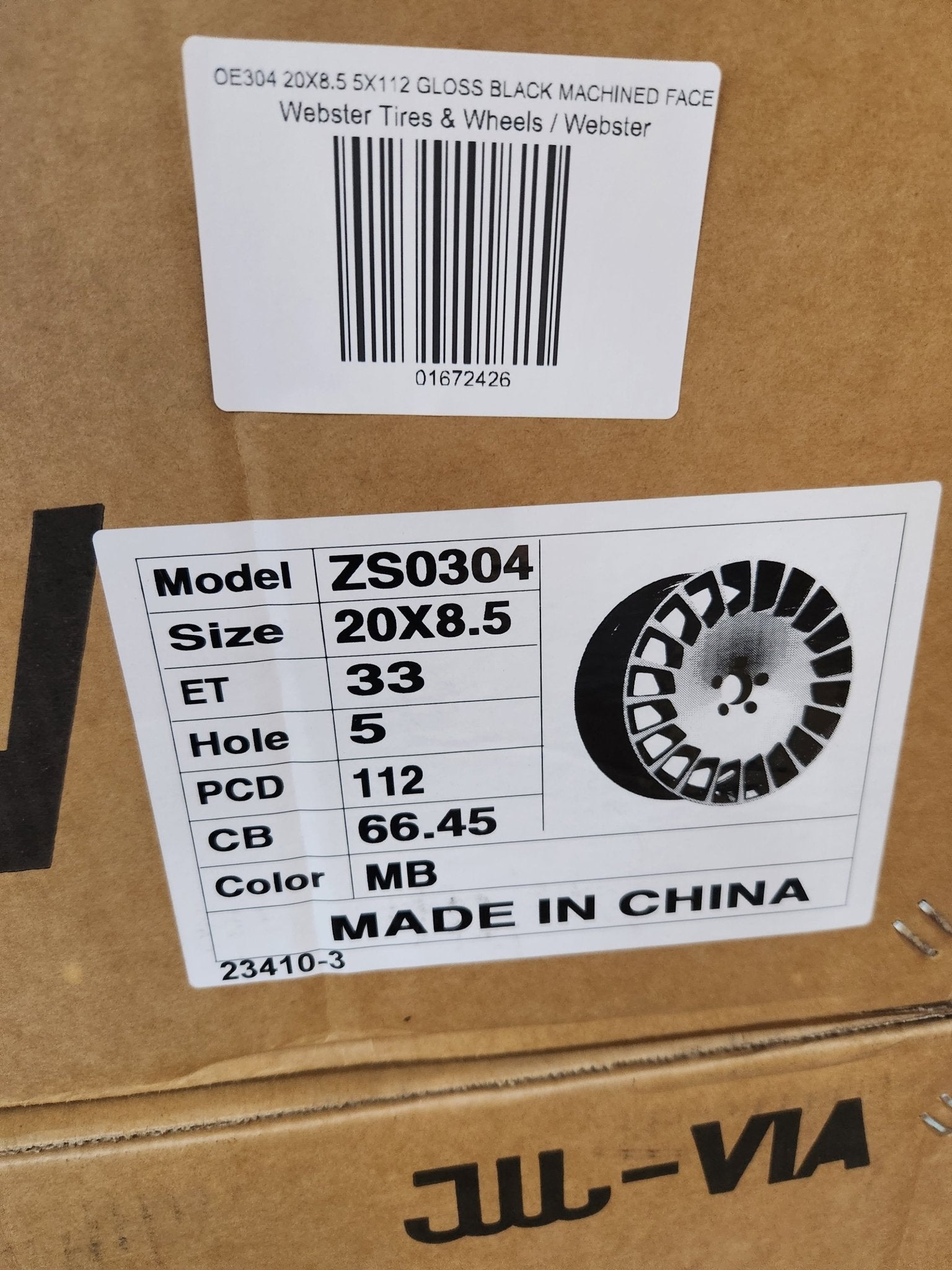 OE304 20x8.5 5x112 GLOSS BLACK MACHINED FACE - Gun Hill Tire House (WTW - WHOLESALE TIRES & WHEELS)