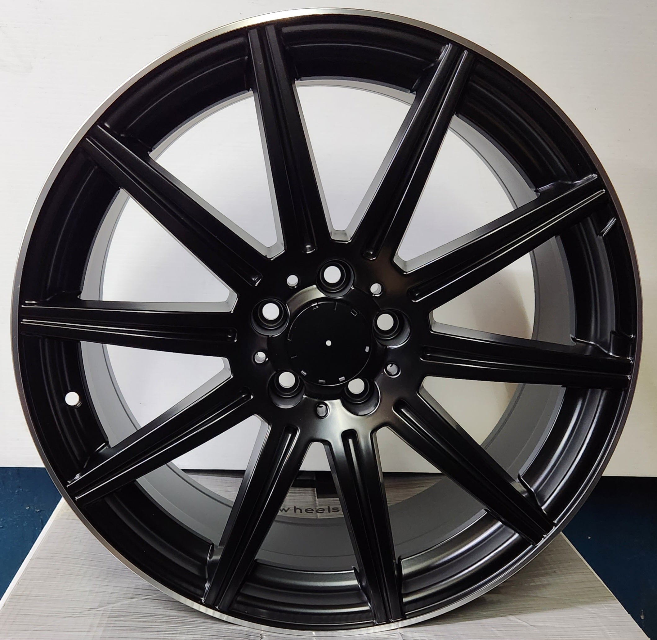 W806 19x8.5 5x112 SATIN BLACK MACHINED LIP - Gun Hill Tire House (WTW - WHOLESALE TIRES & WHEELS)