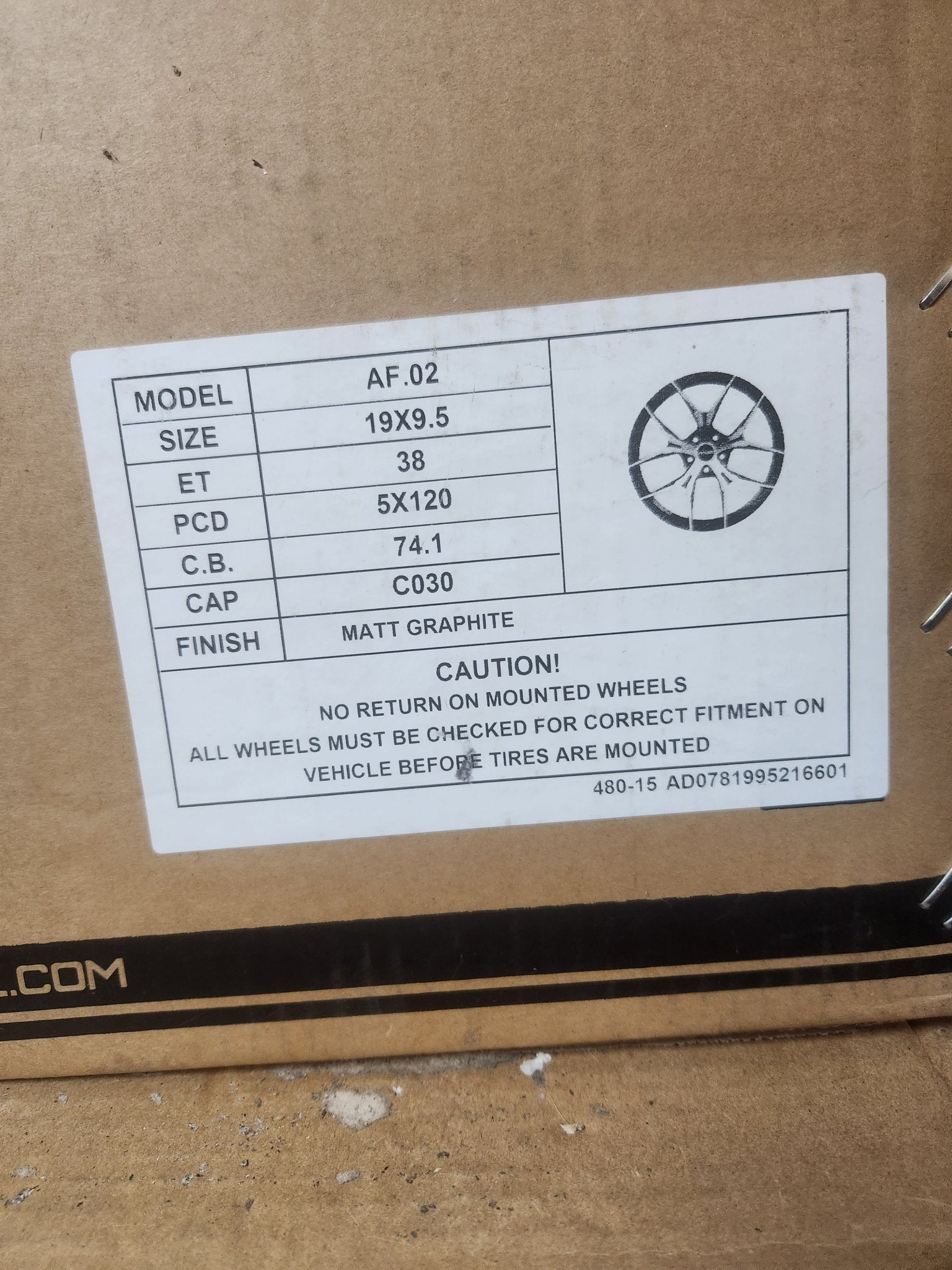 AF02 19X9.5 5X120 MATT GRAPHITE - Gun Hill Tire House (WTW - WHOLESALE TIRES & WHEELS)