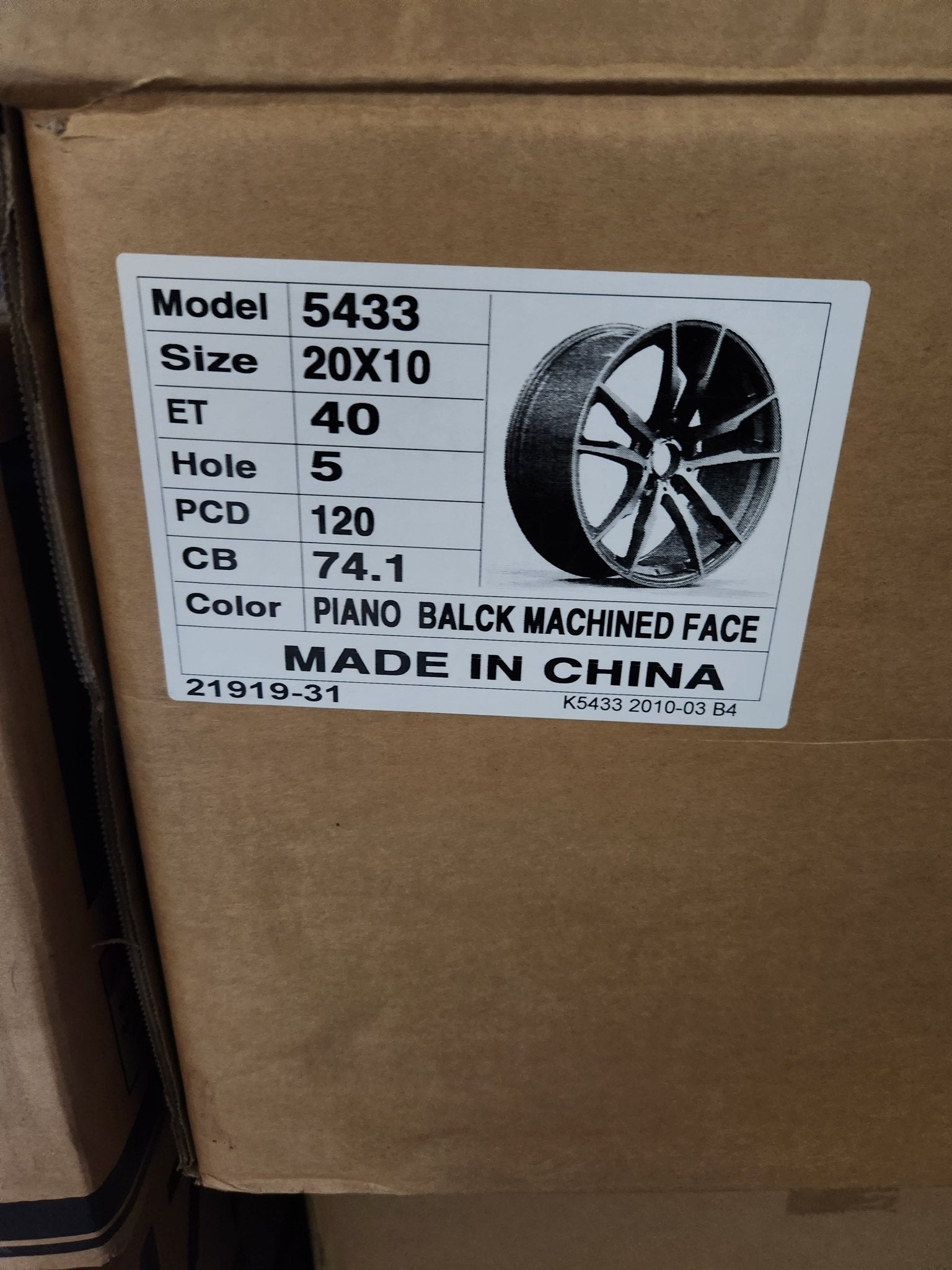 OE - 5433 20X10 5X120 BLACK MACHINE FACE - Gun Hill Tire House (WTW - WHOLESALE TIRES & WHEELS)