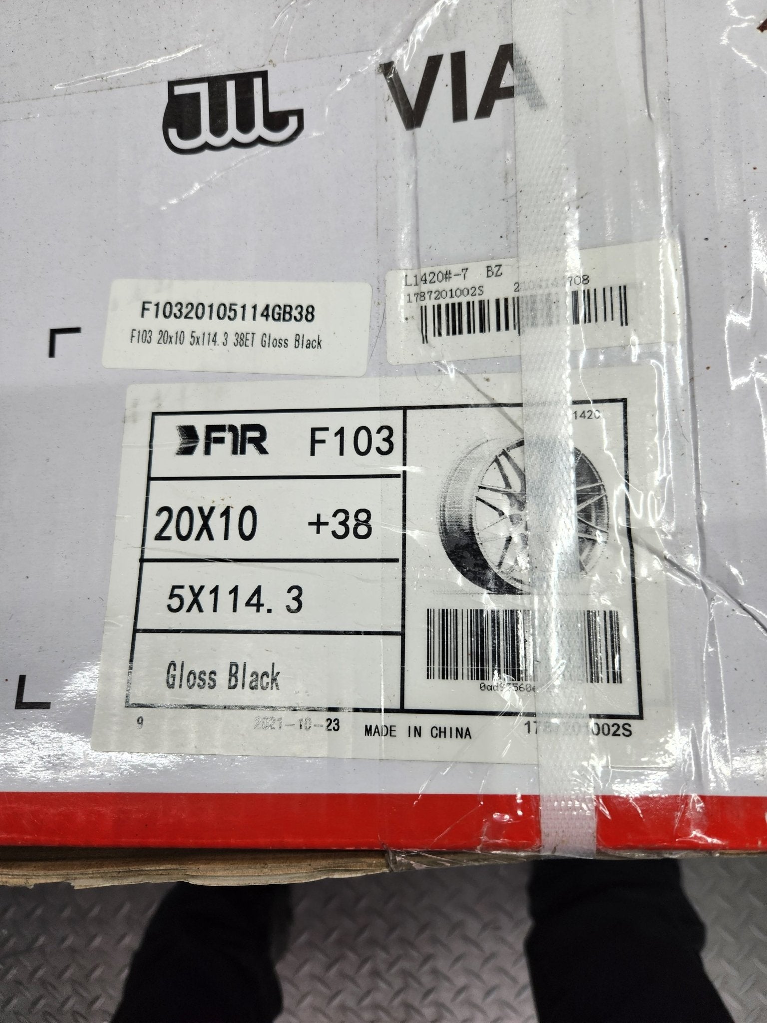 FR1 F103 20X10 5X114.3 GLOSS BLACK - Gun Hill Tire House (WTW - WHOLESALE TIRES & WHEELS)