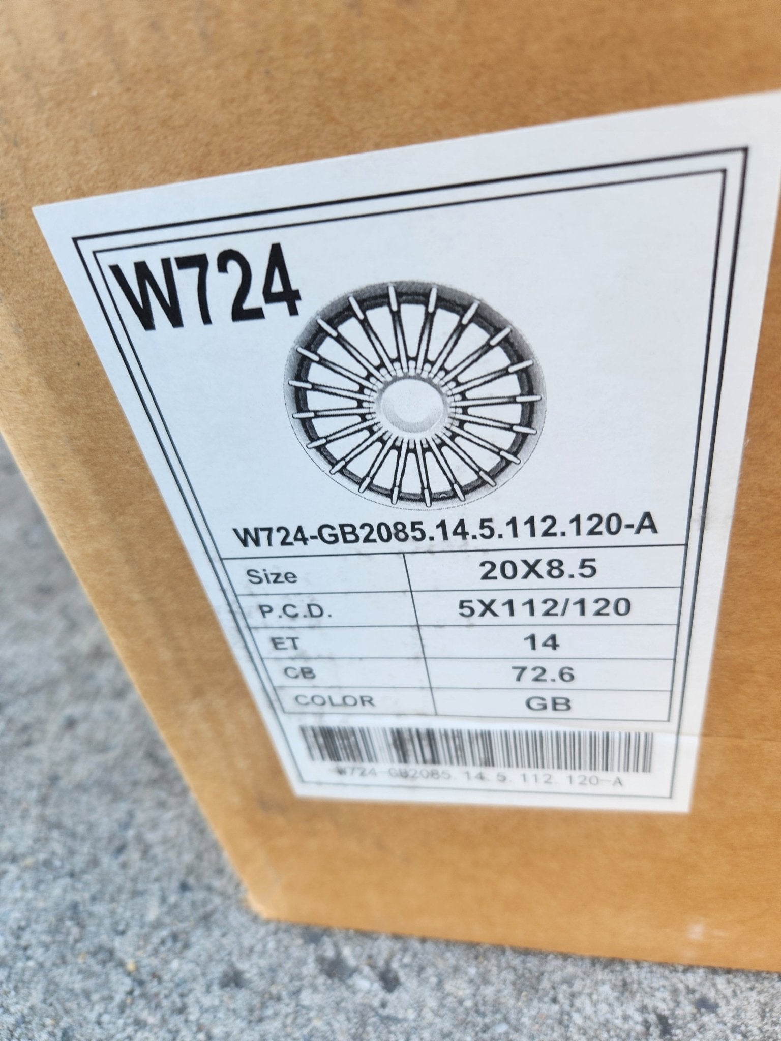 W724 WHEELS 20X8.5 5X112 5X120 GLOSS BLACK - Gun Hill Tire House (WTW - WHOLESALE TIRES & WHEELS)