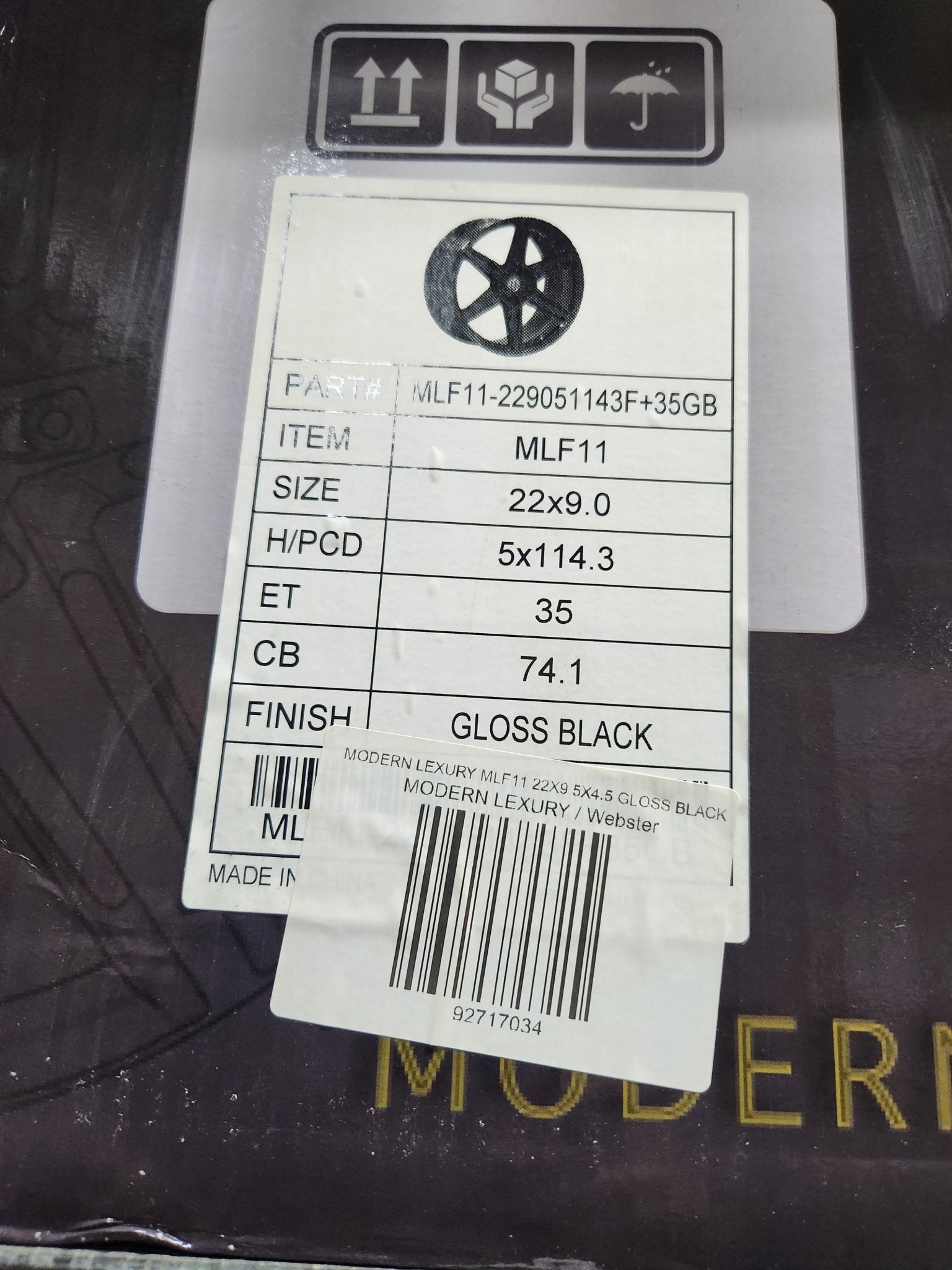 MLF11 22X9.0 5X114.3 GLOSS BLACK - Gun Hill Tire House (WTW - WHOLESALE TIRES & WHEELS)