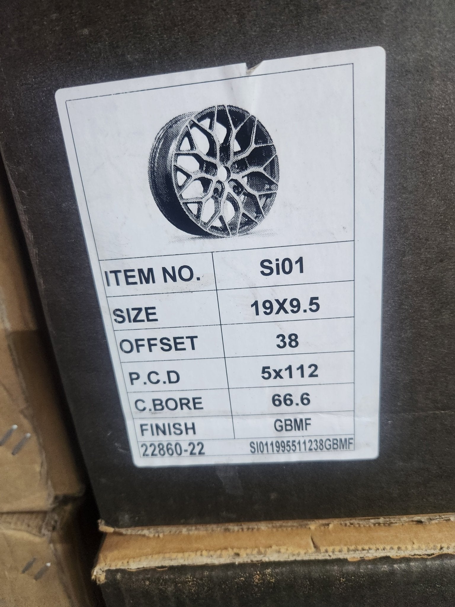 OE - 0319 SI01 19X9.5 5X112 BLACK MACHINED FACE - Gun Hill Tire House (WTW - WHOLESALE TIRES & WHEELS)