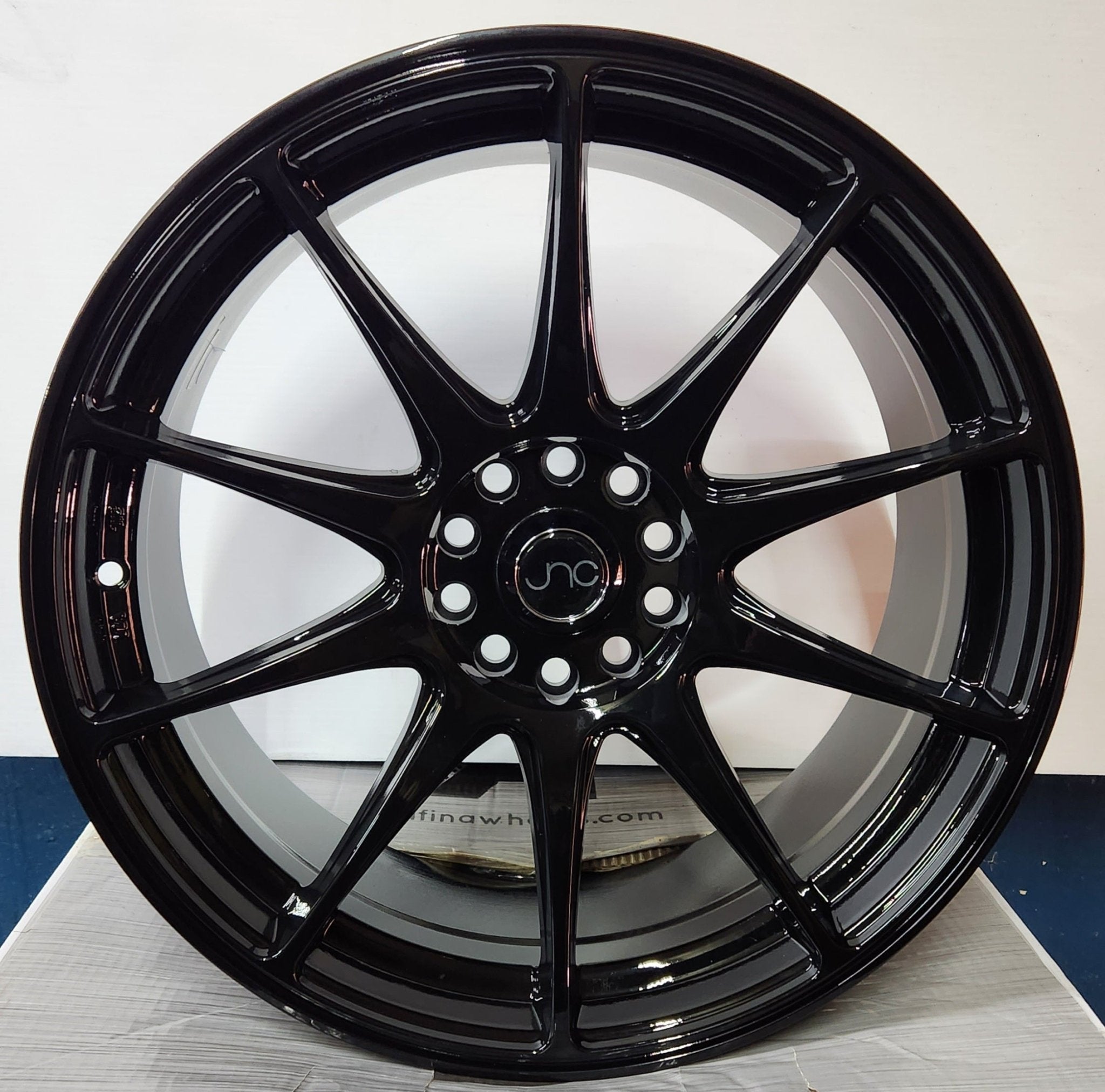 JNC 527 18x8.0 5x100 5x112 5X114.3 GLOSS BLACK - Gun Hill Tire House (WTW - WHOLESALE TIRES & WHEELS)