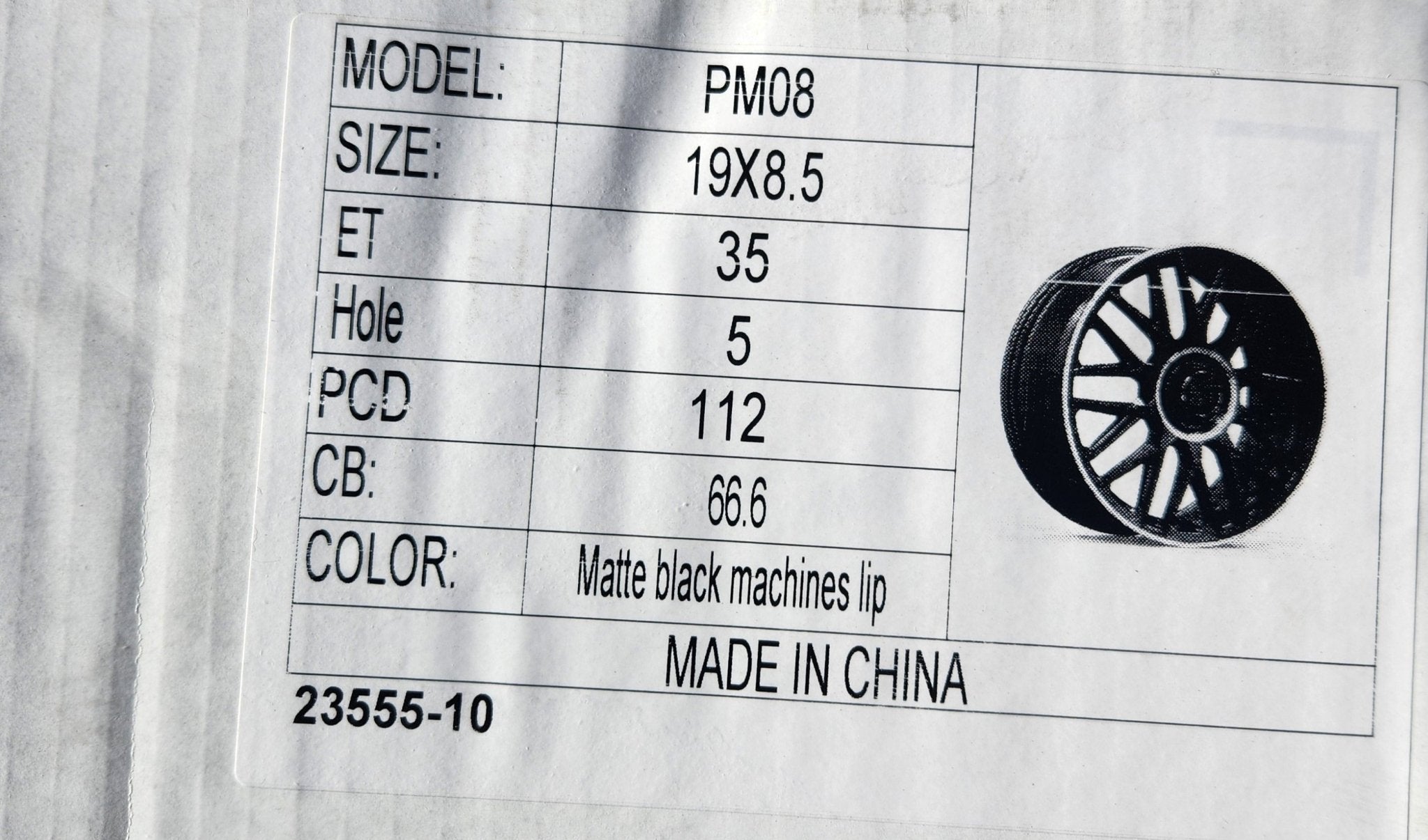 OE - 1118 19x8.5 5x112 MATTE BLACK MACHINE LIPS - Gun Hill Tire House (WTW - WHOLESALE TIRES & WHEELS)