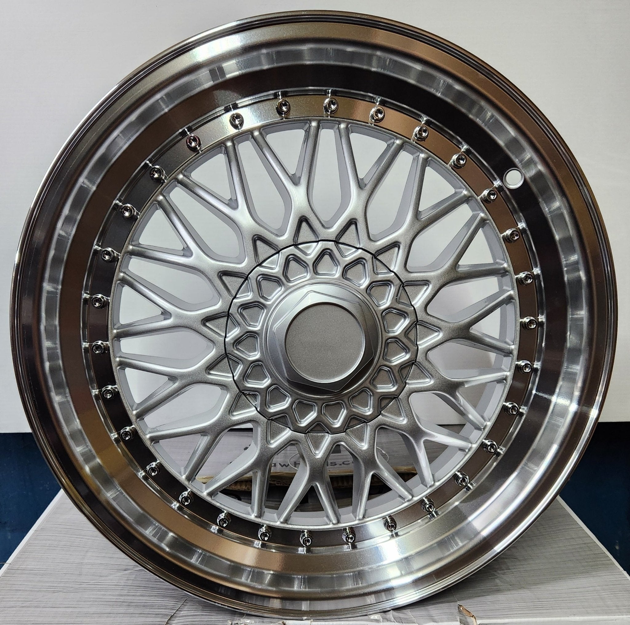 SUPER RS1022 17x7.5 5x100 5x114.3 5x112 SILVER MACHINED LIP CHROME RIVETS - Gun Hill Tire House (WTW - WHOLESALE TIRES & WHEELS)