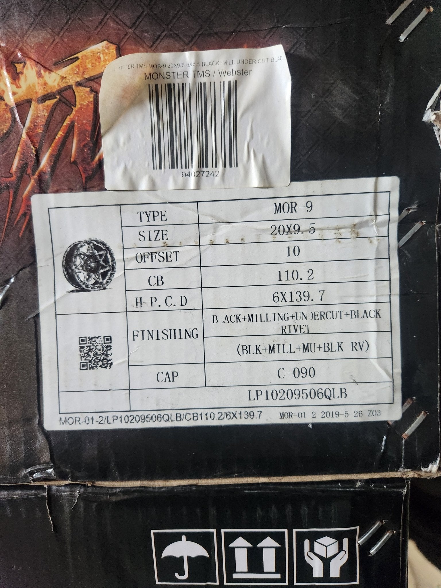 MOR - 9 20x9.5 6x139.7 BLACK MILLING UNDER CUT BLACK RIVETS - Gun Hill Tire House (WTW - WHOLESALE TIRES & WHEELS)