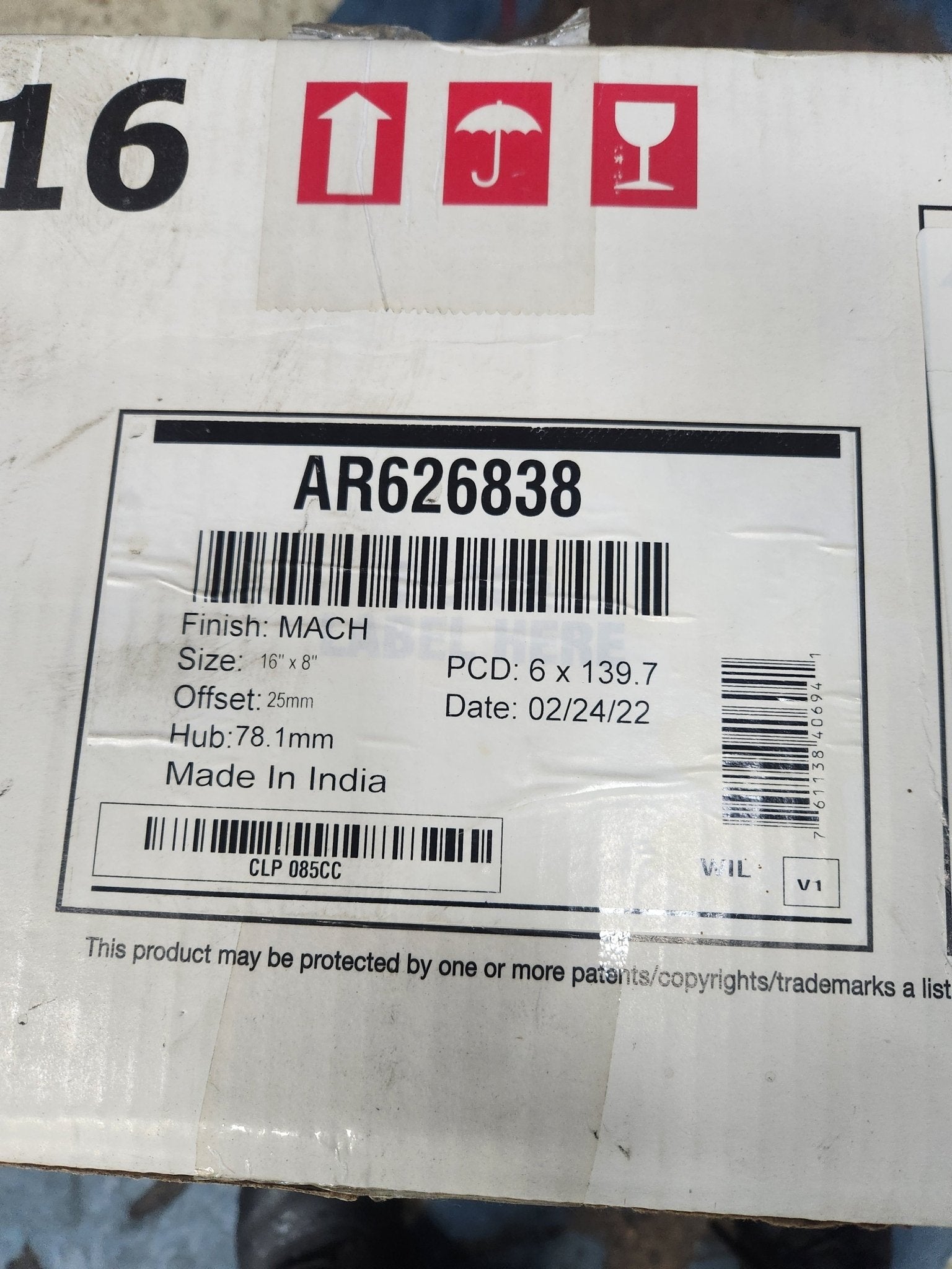 AR62 16X8 6X139.7 MACHINED FACE - Gun Hill Tire House (WTW - WHOLESALE TIRES & WHEELS)