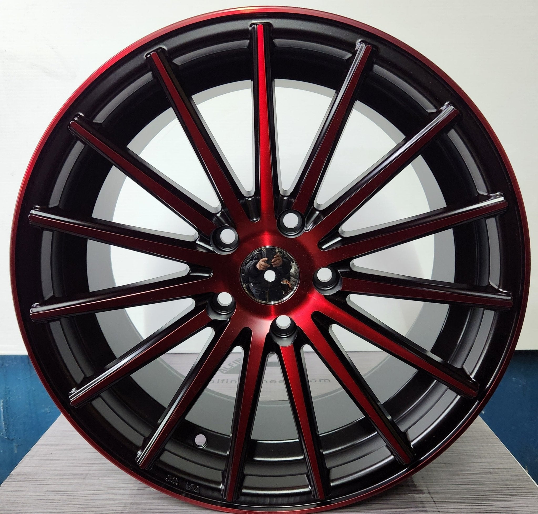 PW - RD27 17X7 5X114.3 MATT BLACK RED FACE - Gun Hill Tire House (WTW - WHOLESALE TIRES & WHEELS)