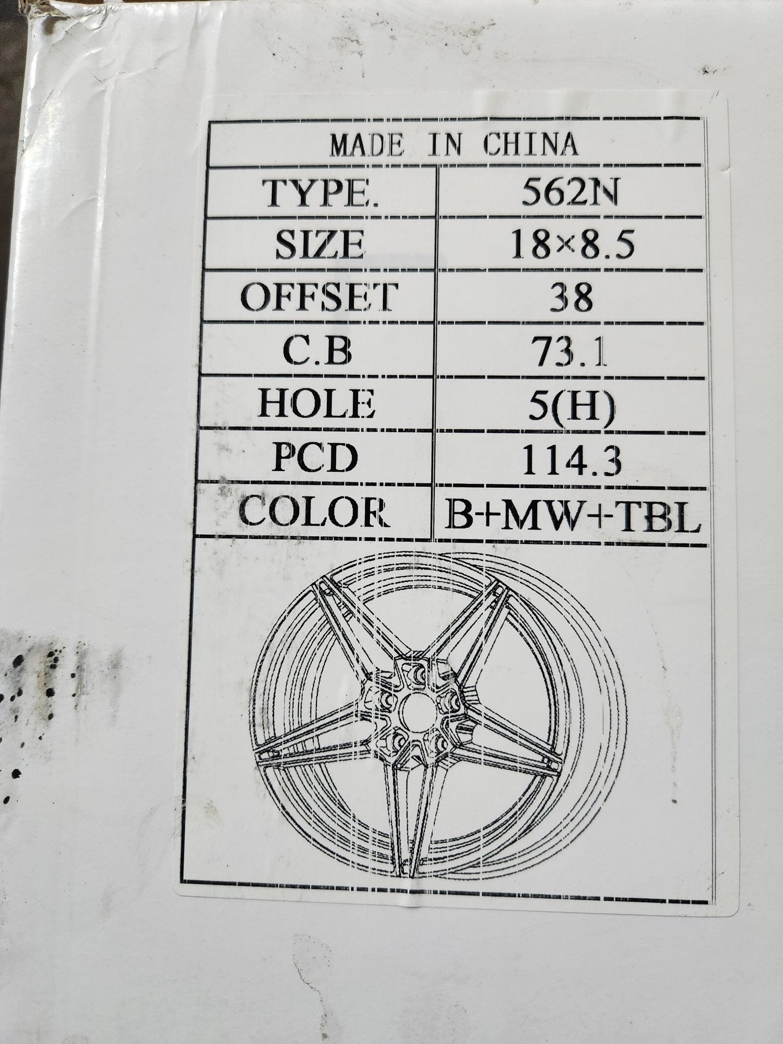 VELSEN 562 - M 18X8.5 5X114.3 MW TBL BLUE - Gun Hill Tire House (WTW - WHOLESALE TIRES & WHEELS)