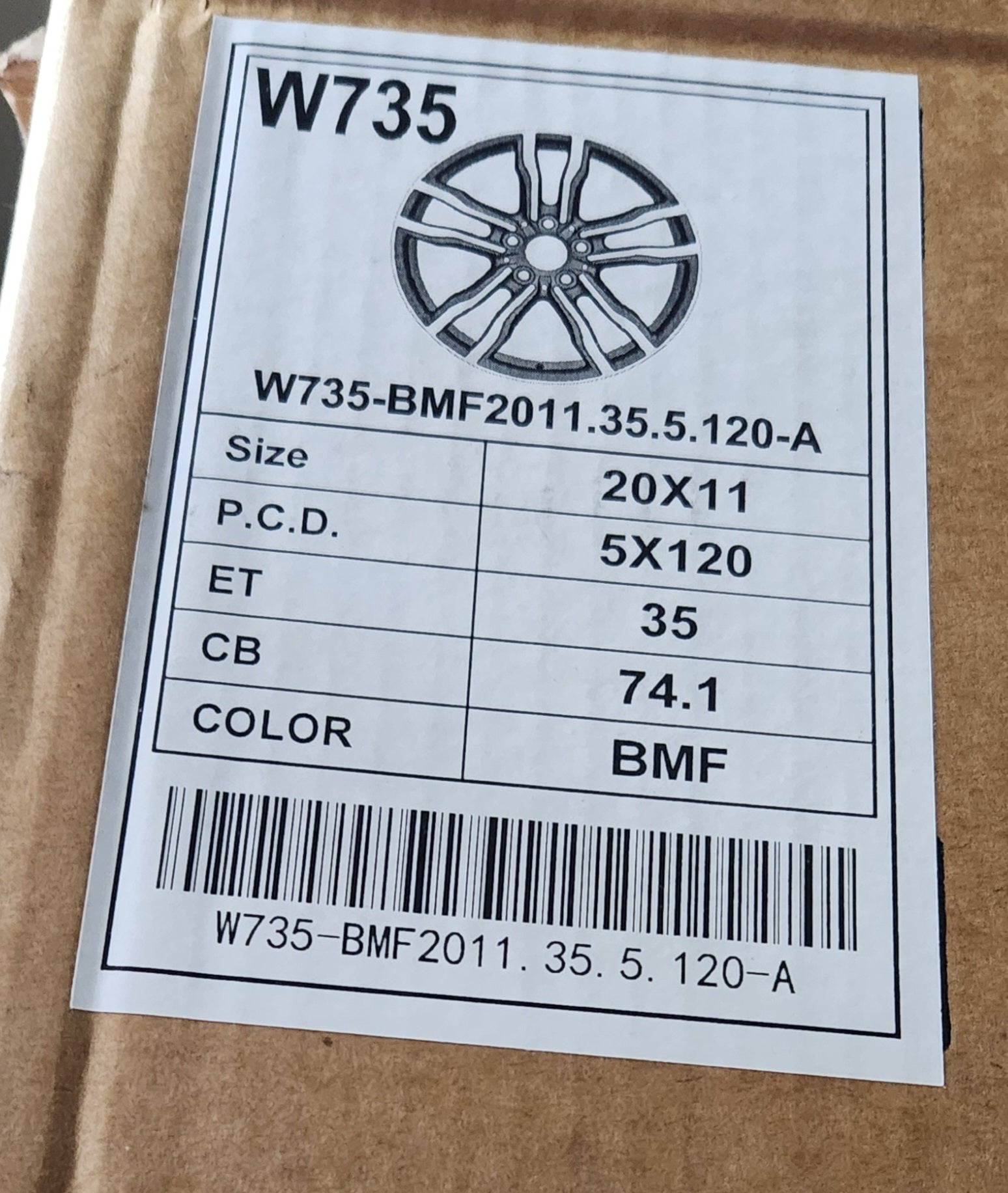 W735 20X11 5X120 BLACK MACHINE FACE - Gun Hill Tire House (WTW - WHOLESALE TIRES & WHEELS)