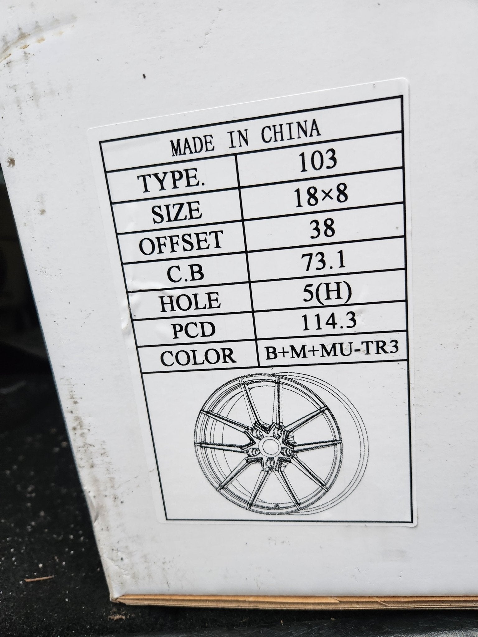 VELSEN 103 - M 18X8 5X114.3 BLACK MACHINE MU TR3 - Gun Hill Tire House (WTW - WHOLESALE TIRES & WHEELS)