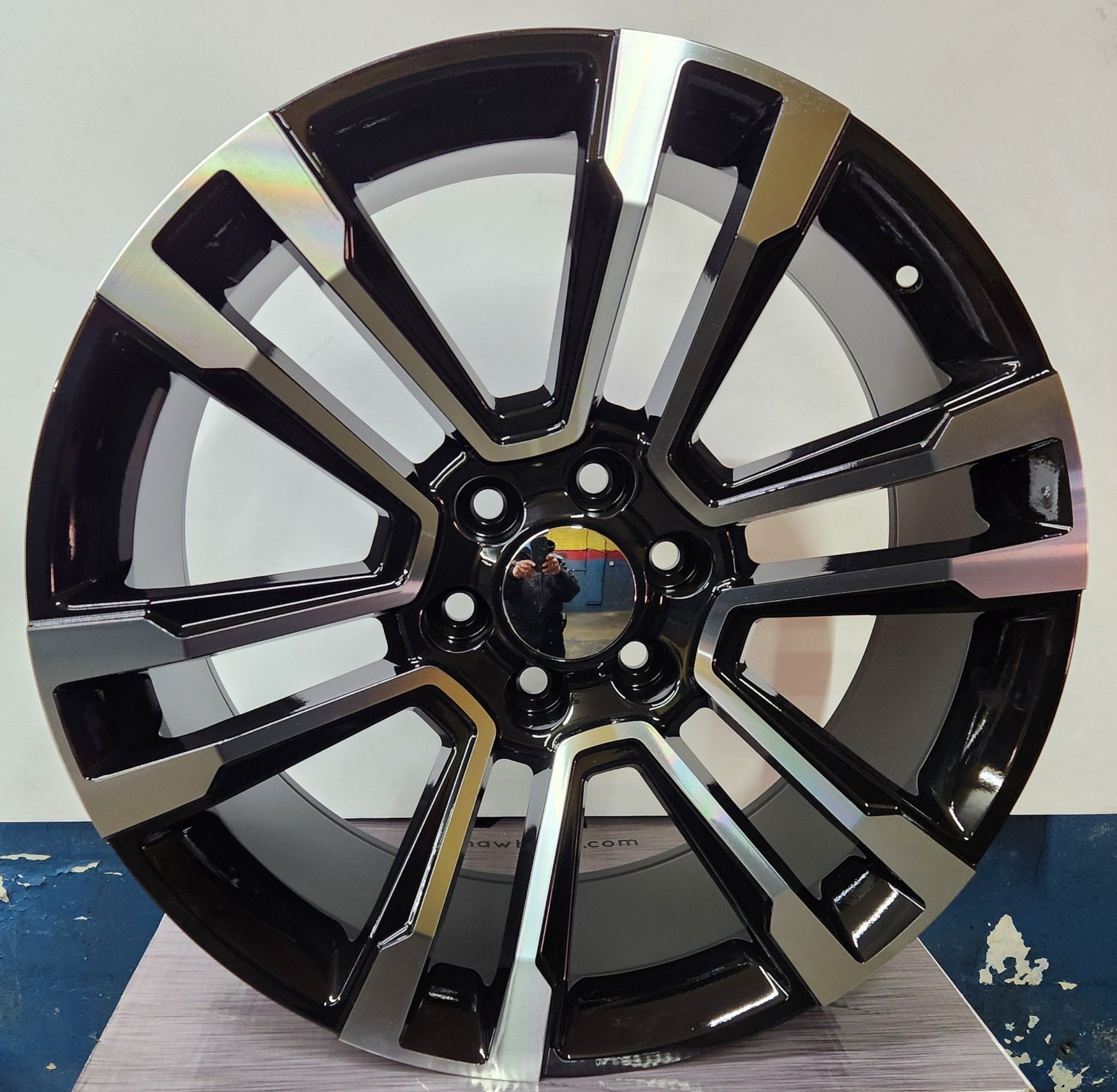 REP328 22X9.5 6X139.7 BLACK MACHINE FACE - Gun Hill Tire House (WTW - WHOLESALE TIRES & WHEELS)