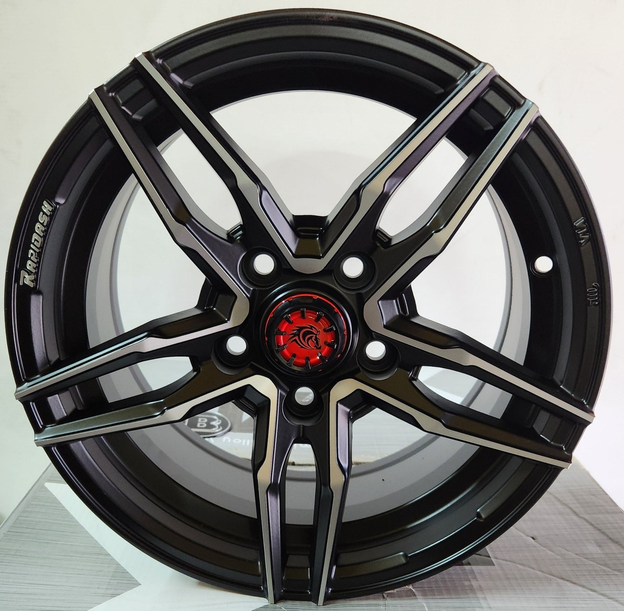 RAPIDASH RD - R1 15x6.5 5x114.3 MATTE BLACK MACHINED FACE & MACHINED LETTERINGS - Gun Hill Tire House (WTW - WHOLESALE TIRES & WHEELS)