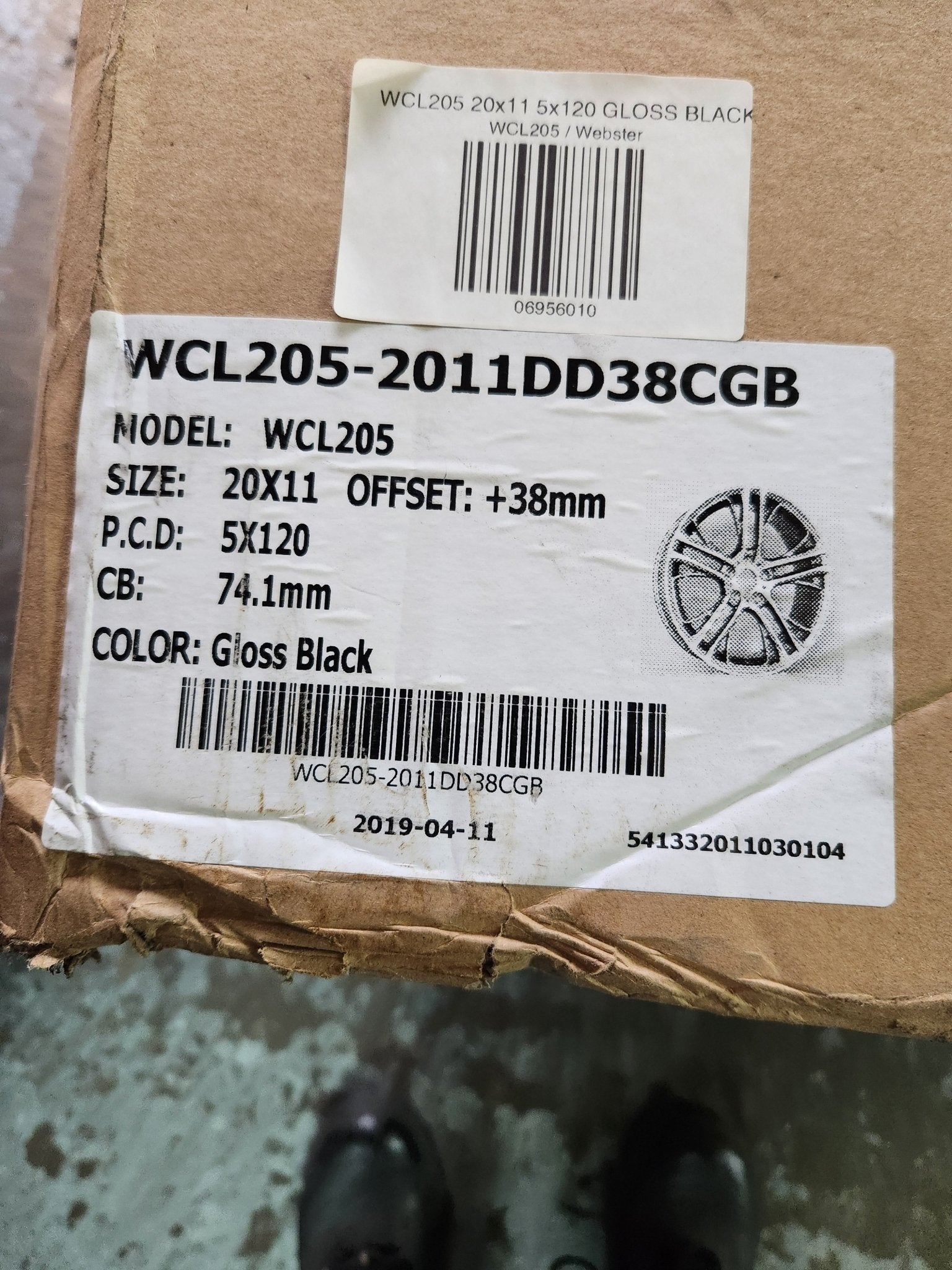 WCL205 20X11 5X120 GLOSS BLACK - Gun Hill Tire House (WTW - WHOLESALE TIRES & WHEELS)