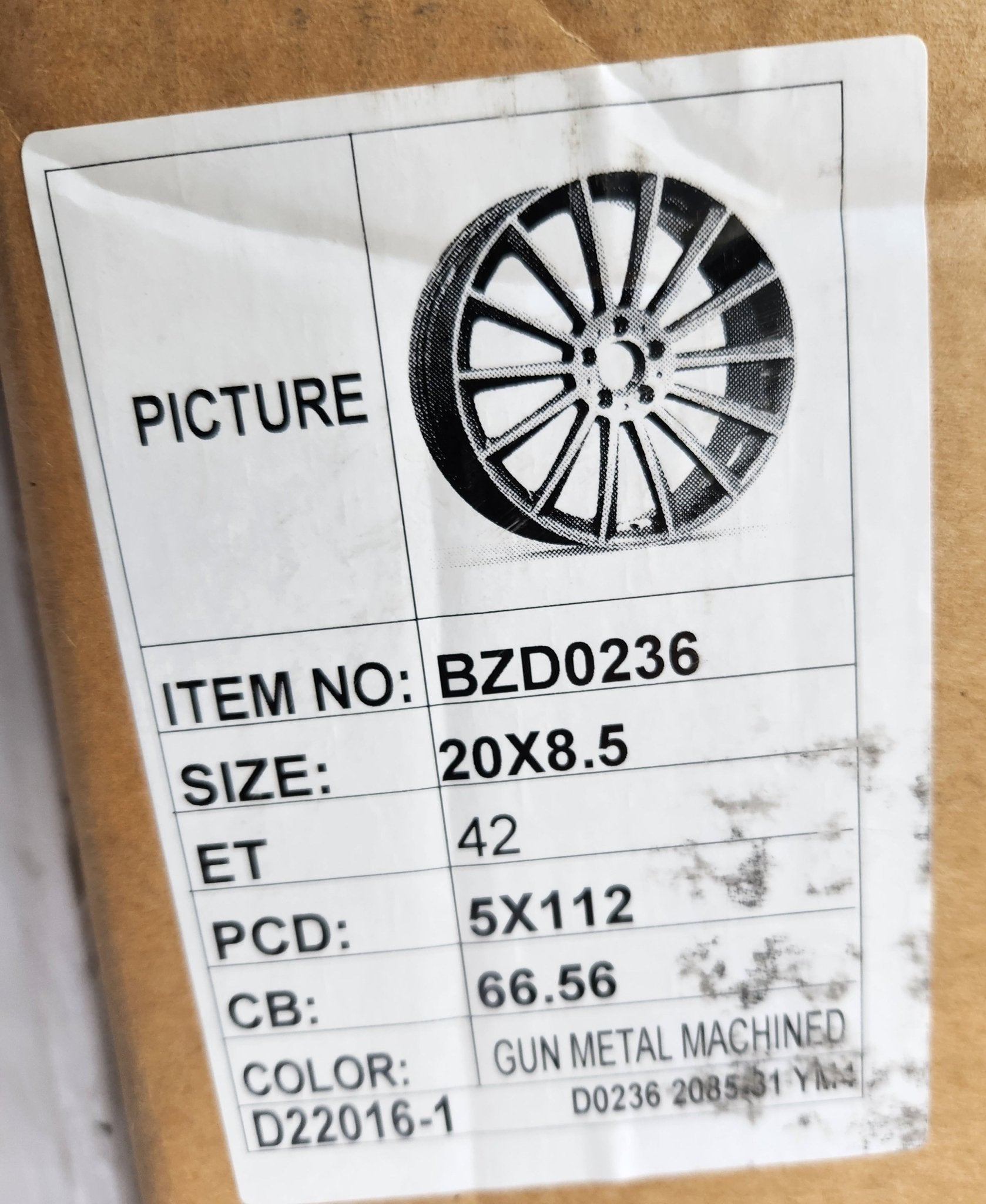 OE - 0236 20x8.5 5x112 GUNMETAL MACHINED FACE (STAGGERED READY) - Gun Hill Tire House (WTW - WHOLESALE TIRES & WHEELS)