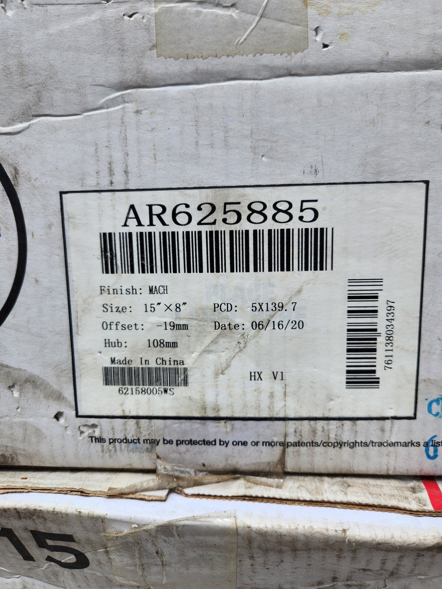 AR62 15X8 5X139.7 MACHINED - Gun Hill Tire House (WTW - WHOLESALE TIRES & WHEELS)