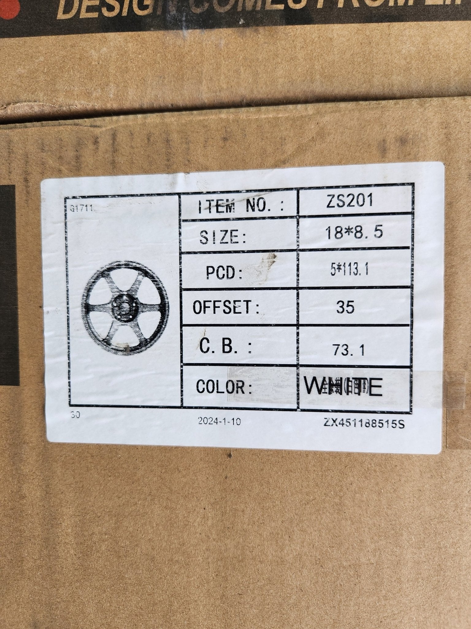 ZS201 ZS451 TYPE - C STYLE 18x8.5 5x112 / 5x114.3 WHITE - Gun Hill Tire House (WTW - WHOLESALE TIRES & WHEELS)