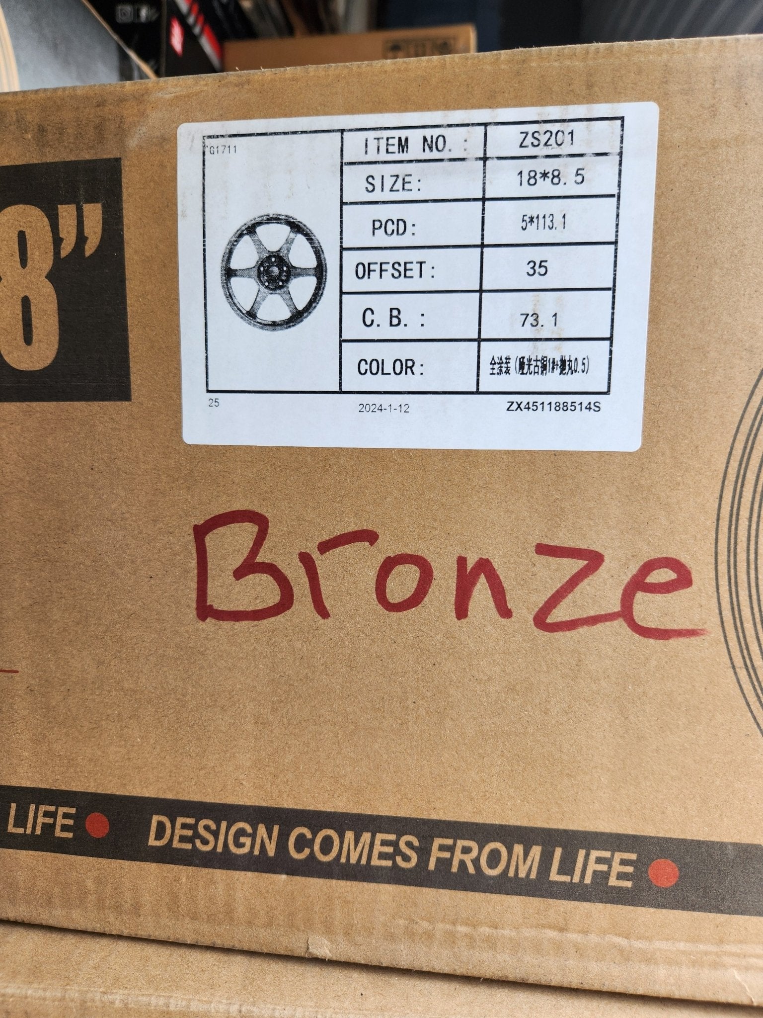 ZS201 ZS451 TYPE - C STYLE 18x8.5 5x112 / 5x114.3 MATTE BRONZE - Gun Hill Tire House (WTW - WHOLESALE TIRES & WHEELS)