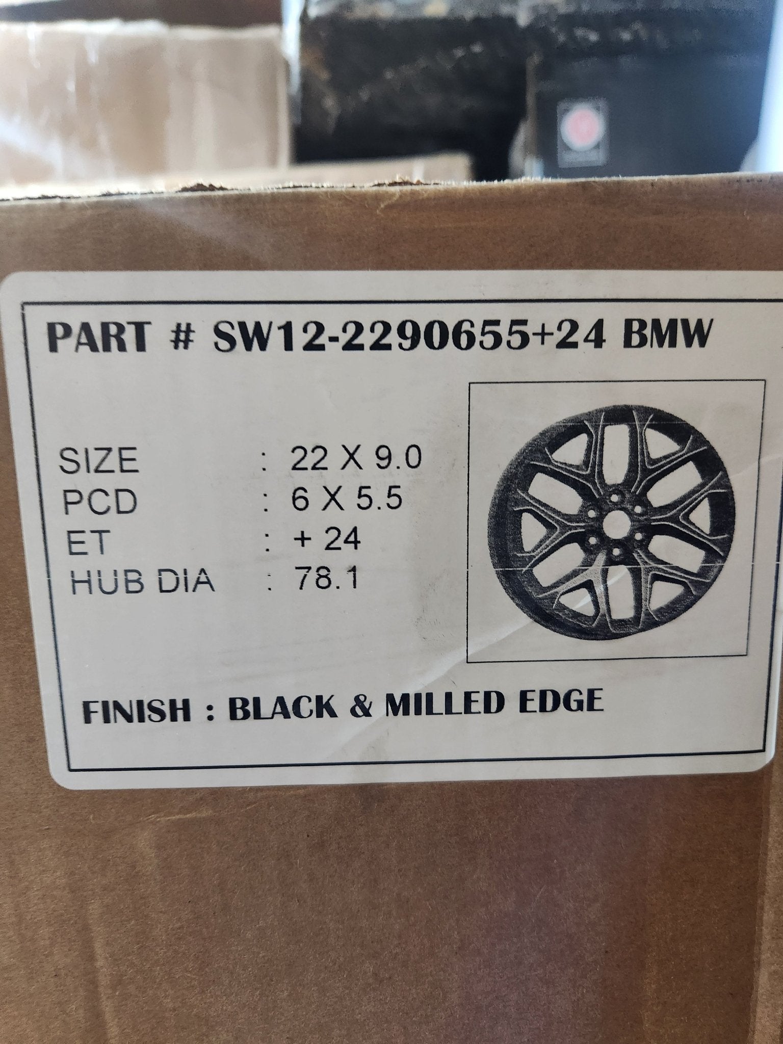 SW12 22X9.0 6X139.7 BLACK MILLED EDGE - Gun Hill Tire House (WTW - WHOLESALE TIRES & WHEELS)