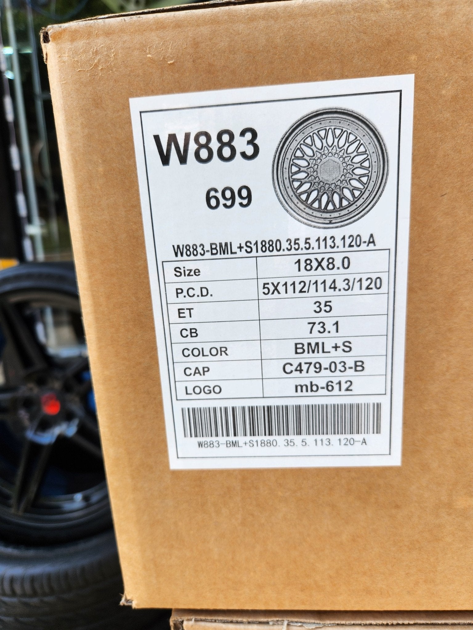 W883 W 18x8.0 5X112 / 5x114.3 / 5x120 BLACK MACHINED LIP - Gun Hill Tire House (WTW - WHOLESALE TIRES & WHEELS)