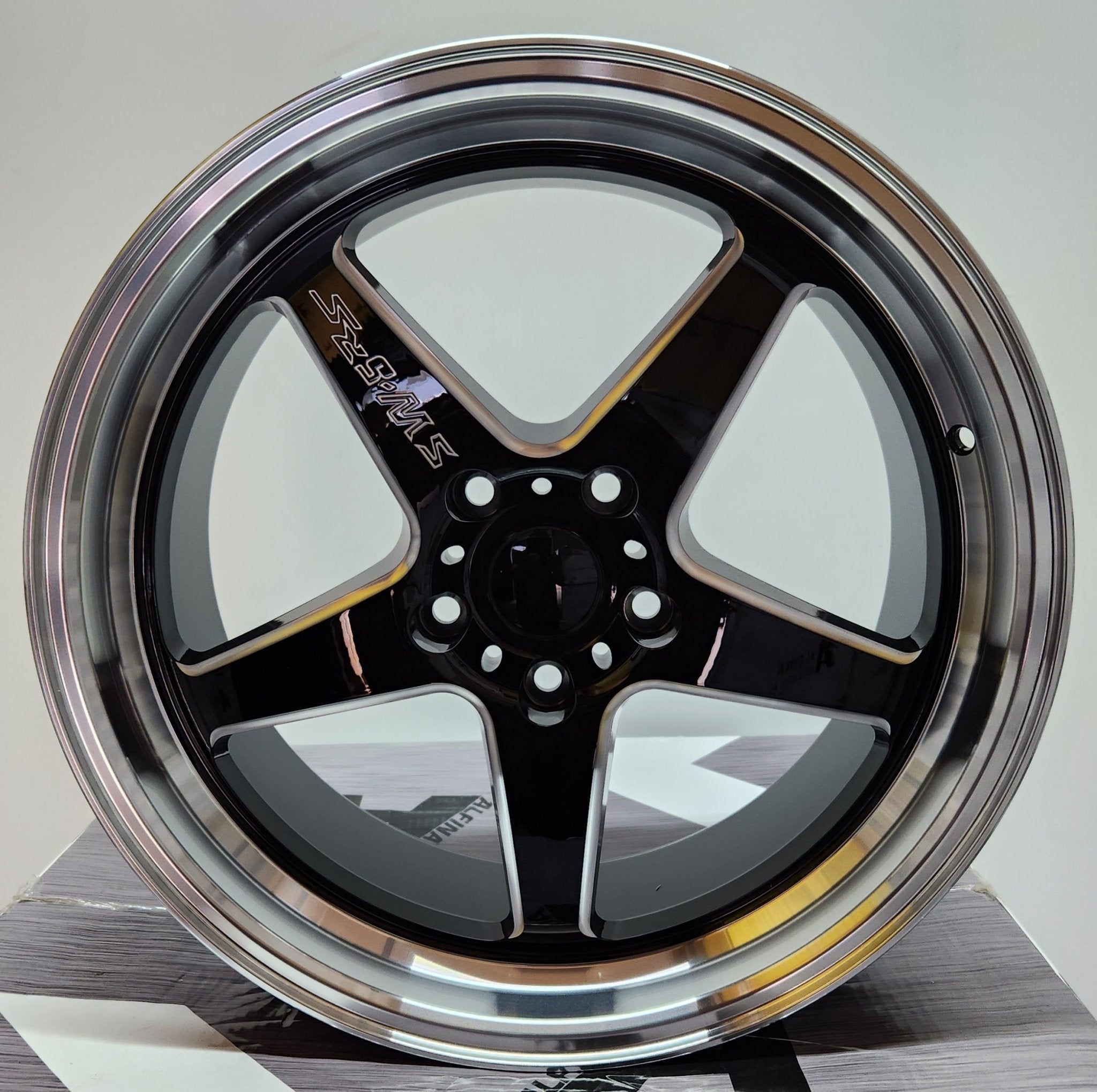 ZX307 18x8.5 5x114.3 GLOSS BLACK MILLED WINDOW MACHINE LIP - Gun Hill Tire House (WTW - WHOLESALE TIRES & WHEELS)