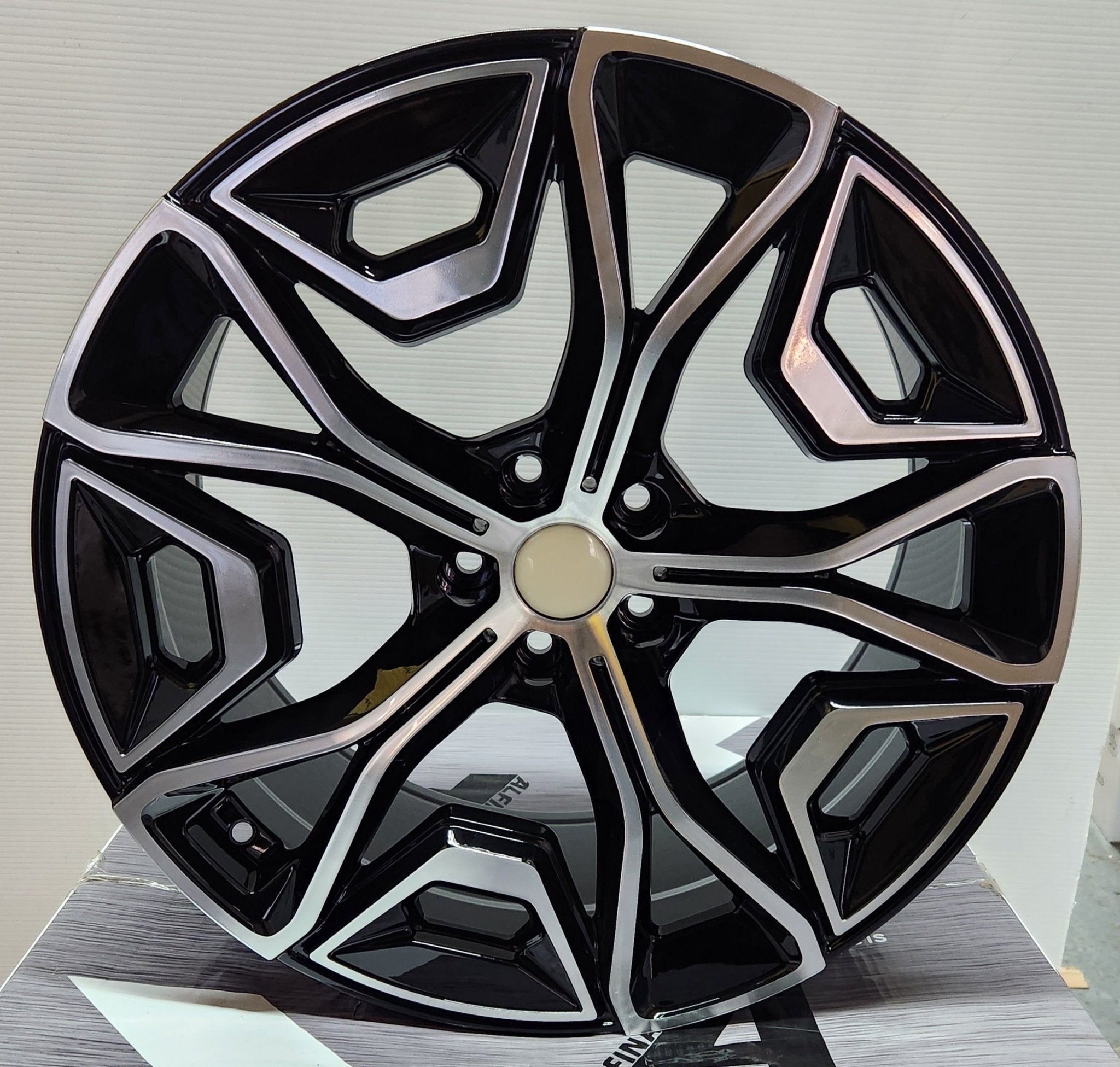 OE - 541 1021M STYLE 20x8.5 5x112 GLOSS BLACK MACHINE FACE - Gun Hill Tire House (WTW - WHOLESALE TIRES & WHEELS)