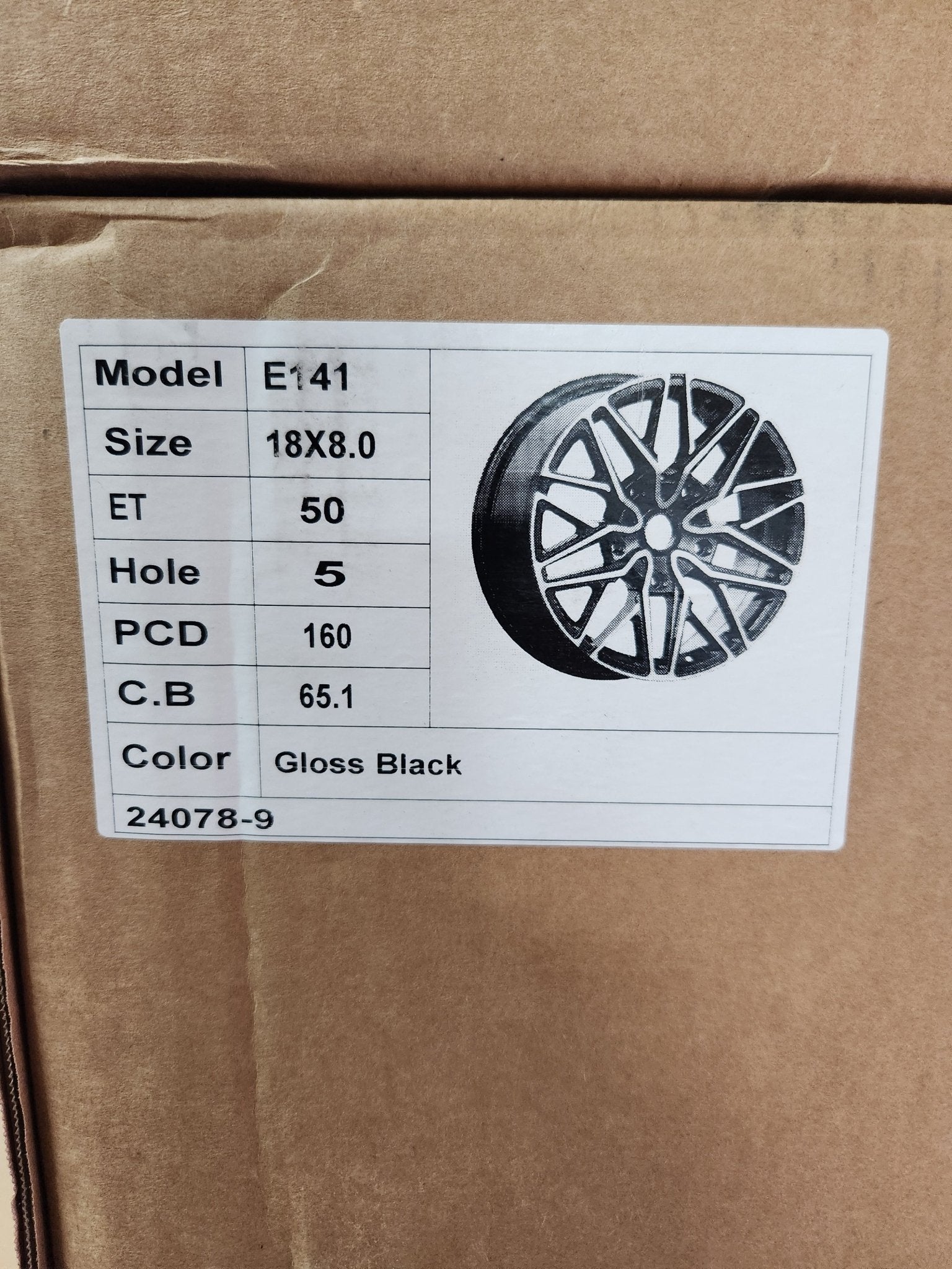OE - E141 - 0377 18x8.0 5x160 GLOS BLACK - Gun Hill Tire House (WTW - WHOLESALE TIRES & WHEELS)