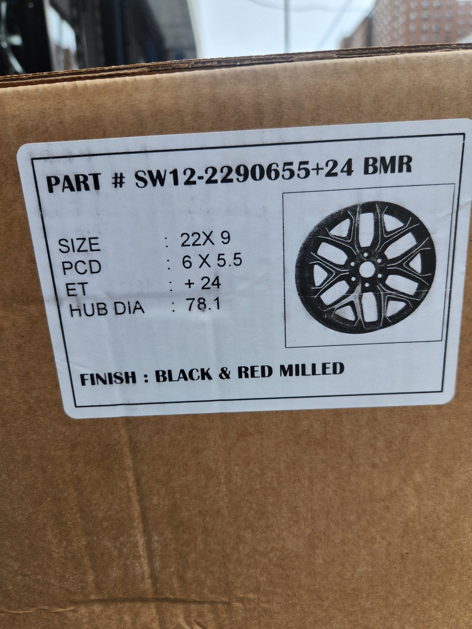 SW12 22X9.0 6X139.7 BLACK RED MILLED - Gun Hill Tire House (WTW - WHOLESALE TIRES & WHEELS)