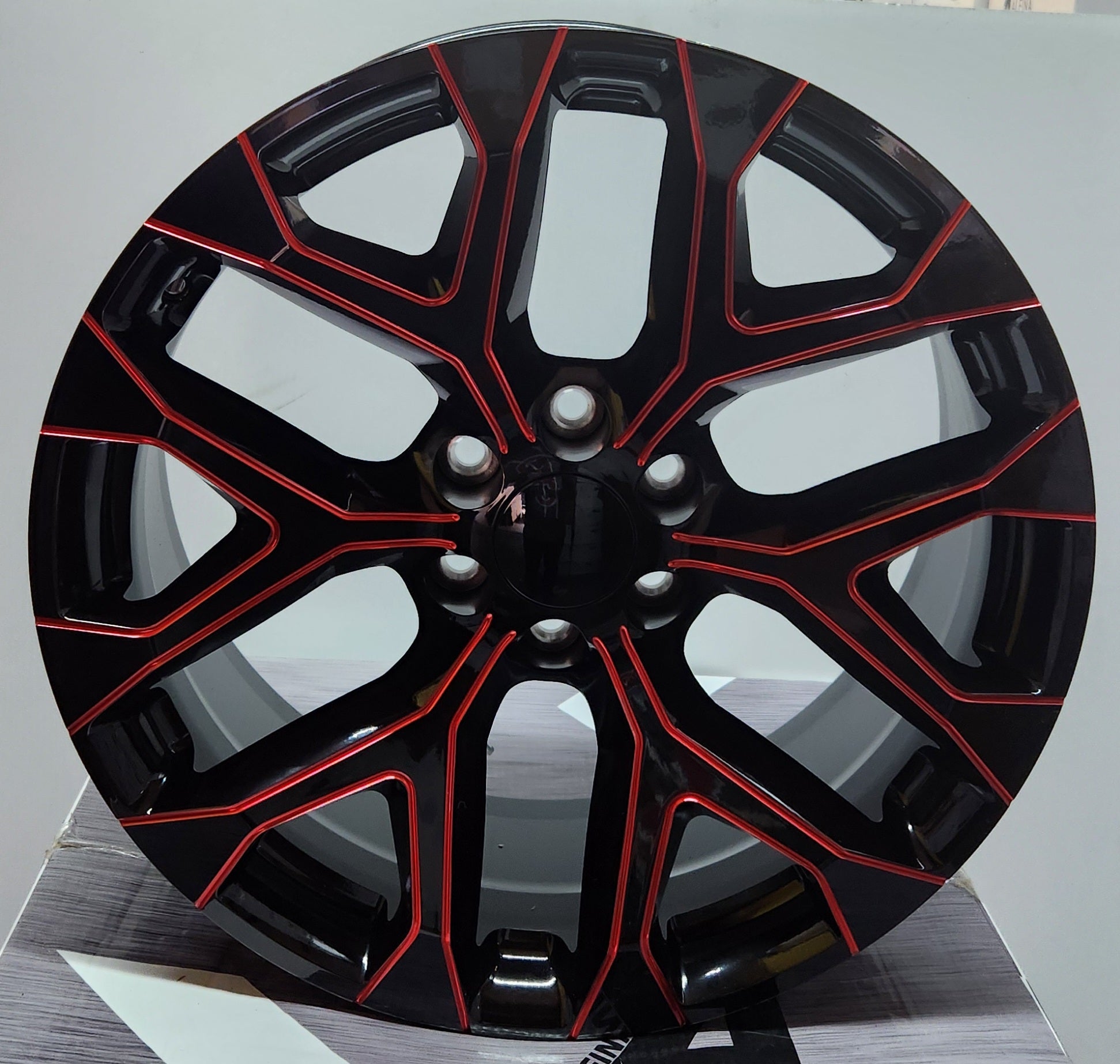SW12 22X9.0 6X139.7 BLACK RED MILLED - Gun Hill Tire House (WTW - WHOLESALE TIRES & WHEELS)
