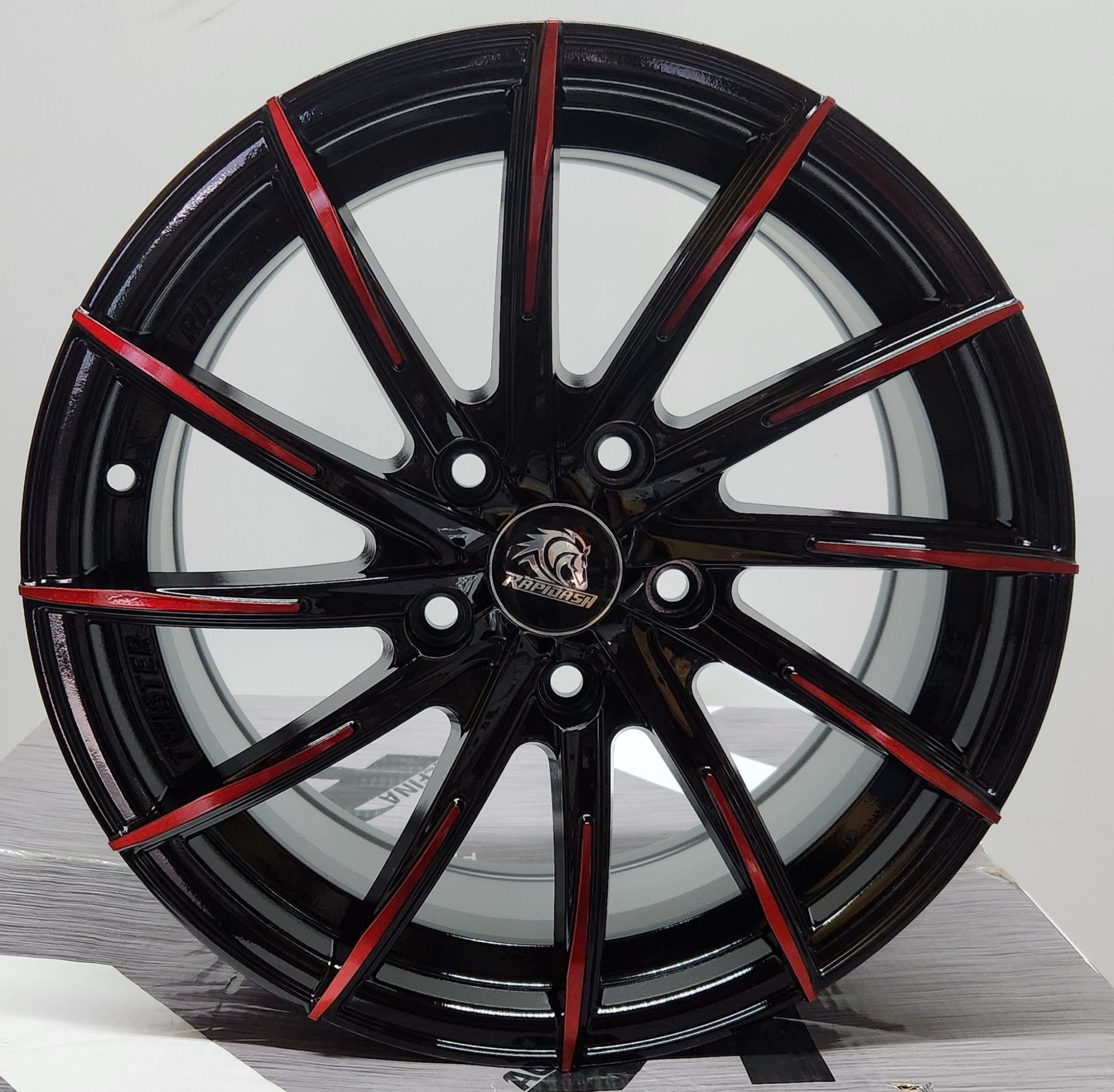 RAPIDASH RD - S1 16x7.0 5x114.3 GLOSS BLACK WITH RED FACE - Gun Hill Tire House (WTW - WHOLESALE TIRES & WHEELS)