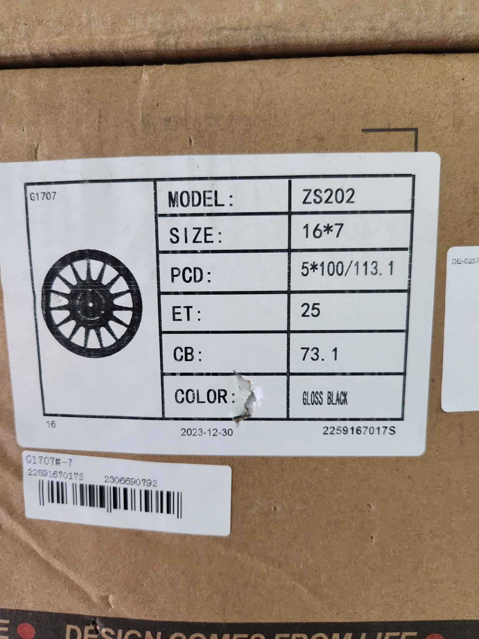 OE - 0257 SUPERTORISMO - EVO STYLE 16x7.0 5x100 / 5x112 / 5x114.3 GLOSS BLACK - Gun Hill Tire House (WTW - WHOLESALE TIRES & WHEELS)