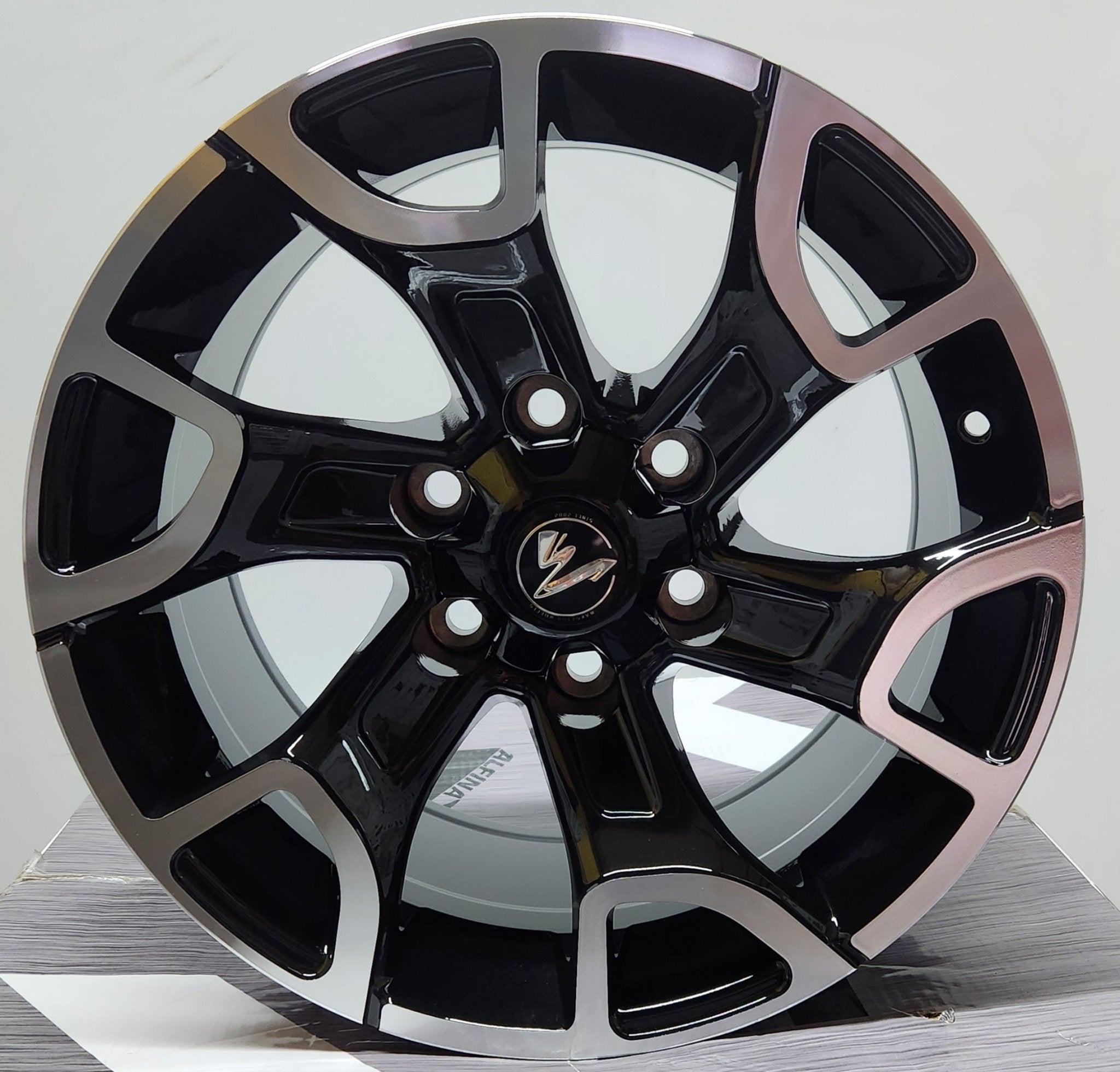 OE - 6126 LANDCRUISER PRADO 17X9.5 6X139.7 PIANO BLACK MACHINED FACE - Gun Hill Tire House (WTW - WHOLESALE TIRES & WHEELS)