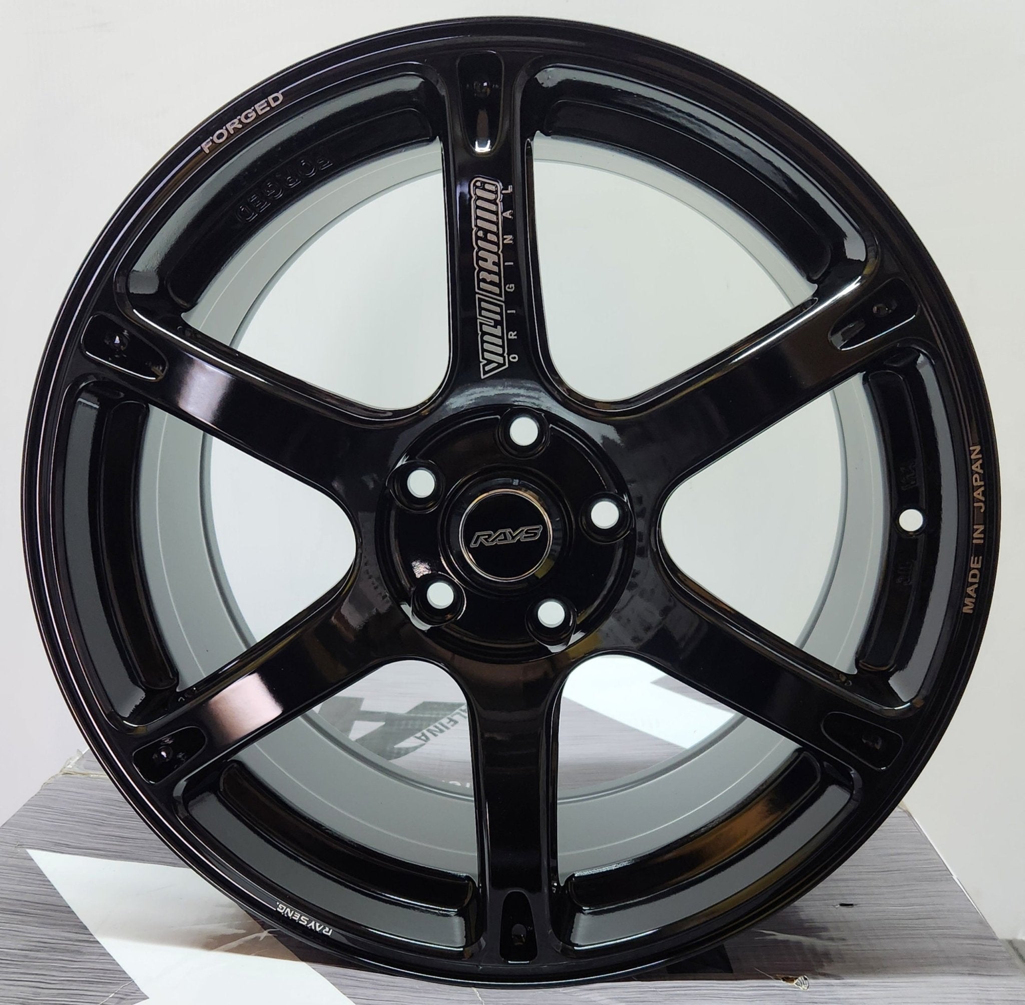 OE - 6097 TE37 REP 18X8.5 5X114.3 5X112 PIANO BLACK MACHINED LETTERING - Gun Hill Tire House (WTW - WHOLESALE TIRES & WHEELS)