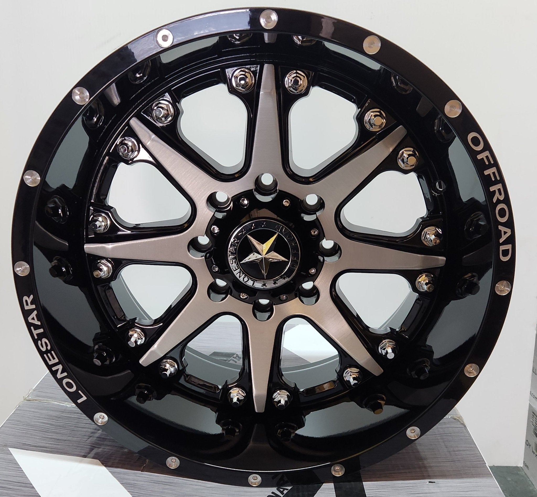 LONESTAR BNADIT 20X10 8X170 PIANO BLACK BRUSHED MACHINED FACE - Gun Hill Tire House (WTW - WHOLESALE TIRES & WHEELS)