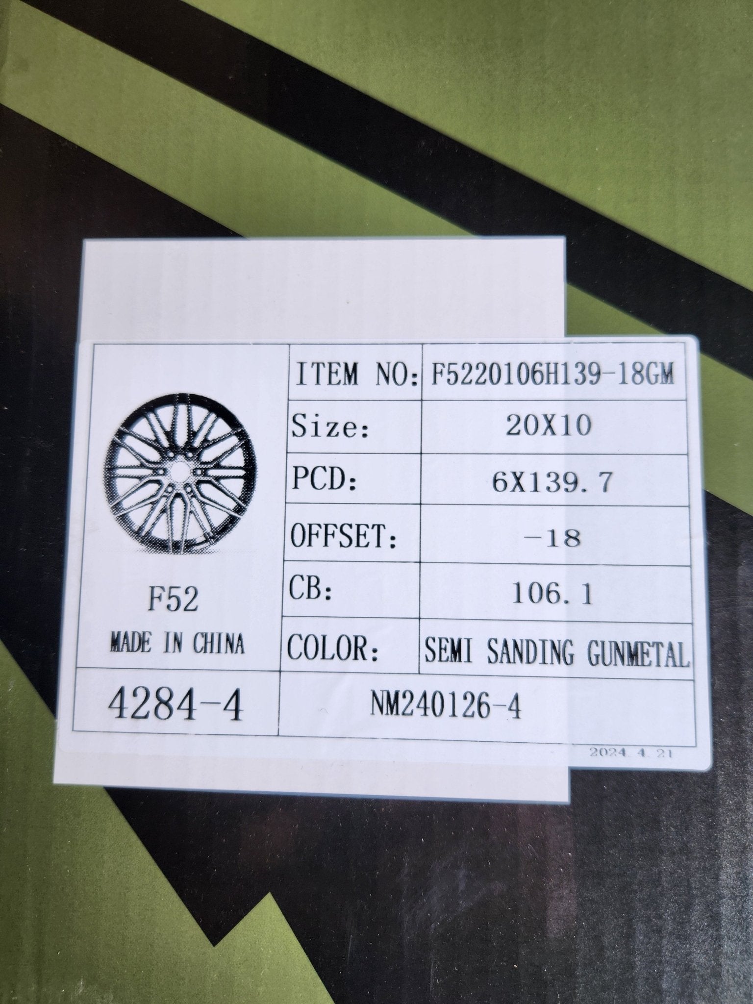 AZAD F52 20X10 6X139.7 GUNMETAL - Gun Hill Tire House (WTW - WHOLESALE TIRES & WHEELS)