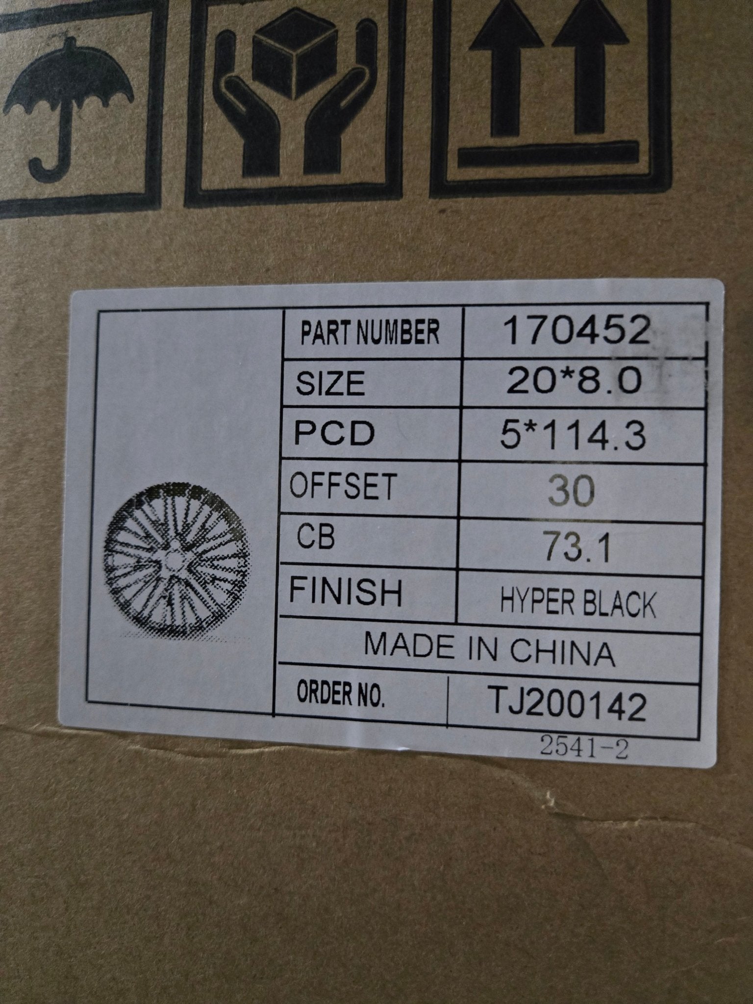 170452 20x8.0 5x114.3 HYPER BLACK - Gun Hill Tire House (WTW - WHOLESALE TIRES & WHEELS)