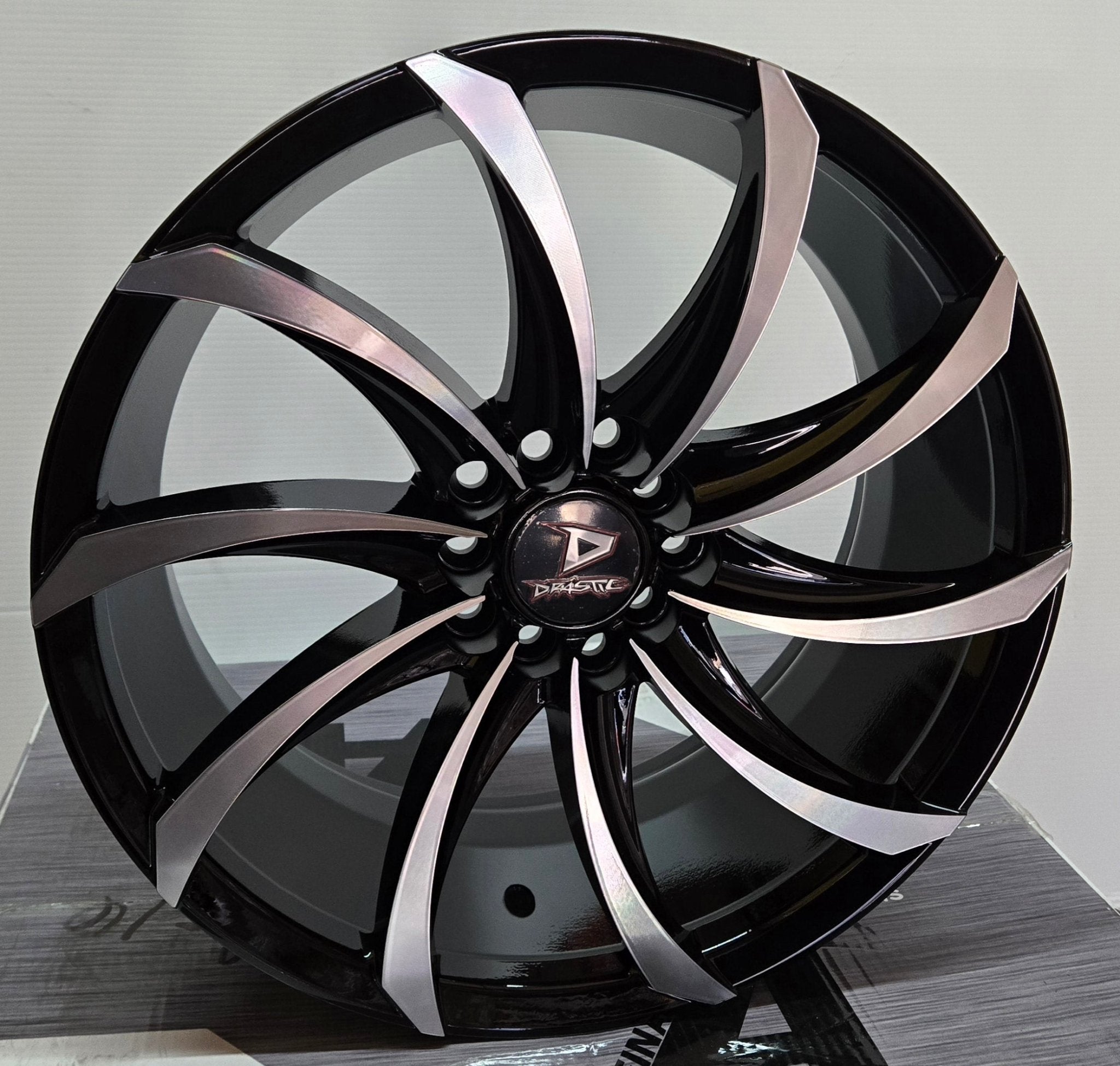 DRASTIC DS1 - M 17x7.5 5x100 / 5x114.3 BLACK MACHINE - Gun Hill Tire House (WTW - WHOLESALE TIRES & WHEELS)